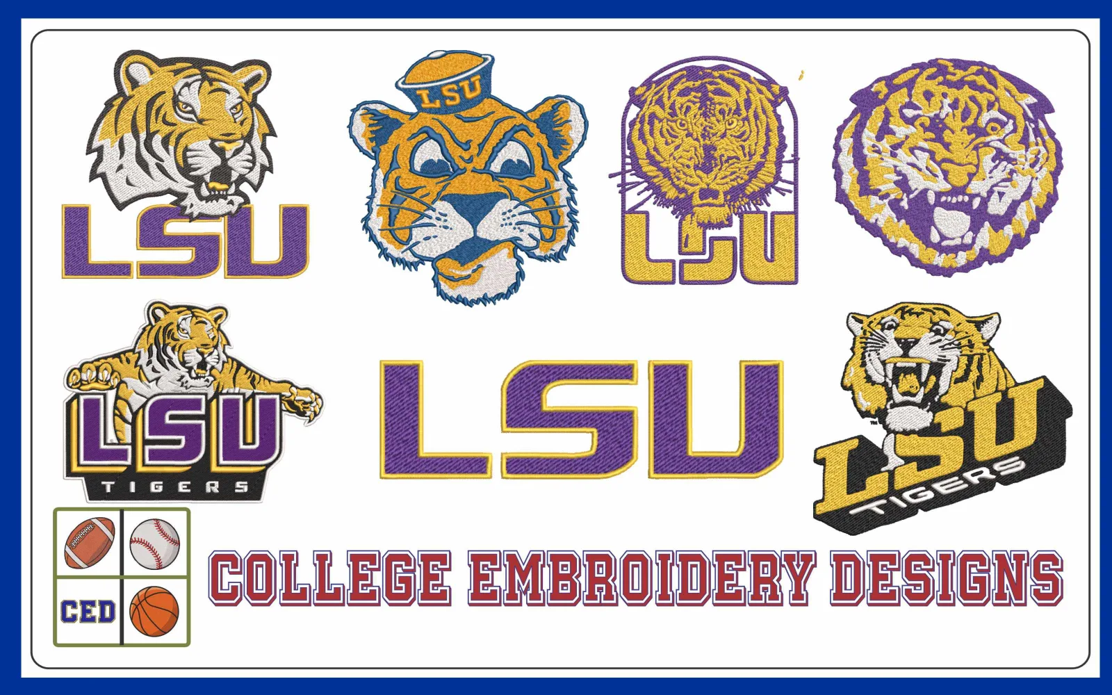 LSU Embroidery designs