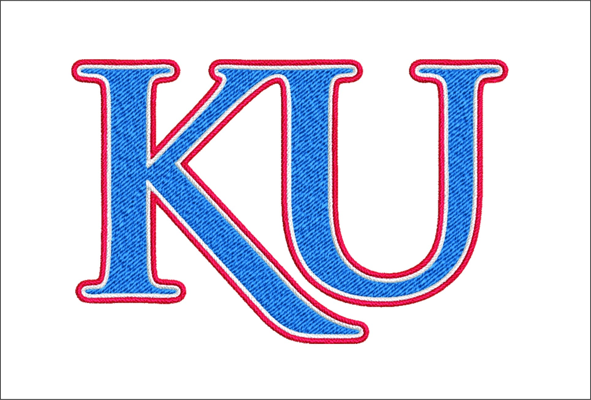 Kansas Jayhawks KU Monogram Large Embroidery Design