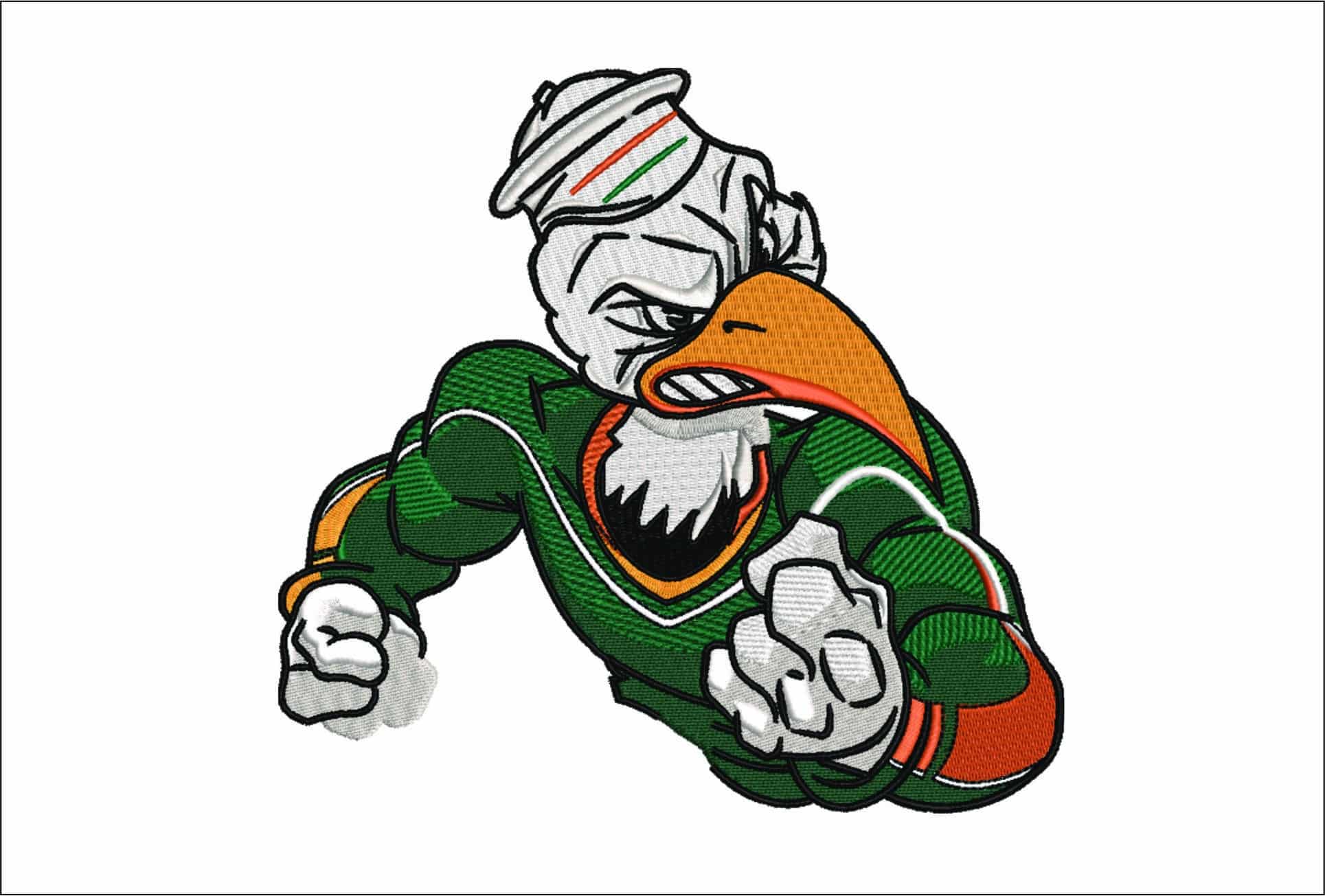 Fighting Ibis Mascot - Elegant embroidery design file - instant download