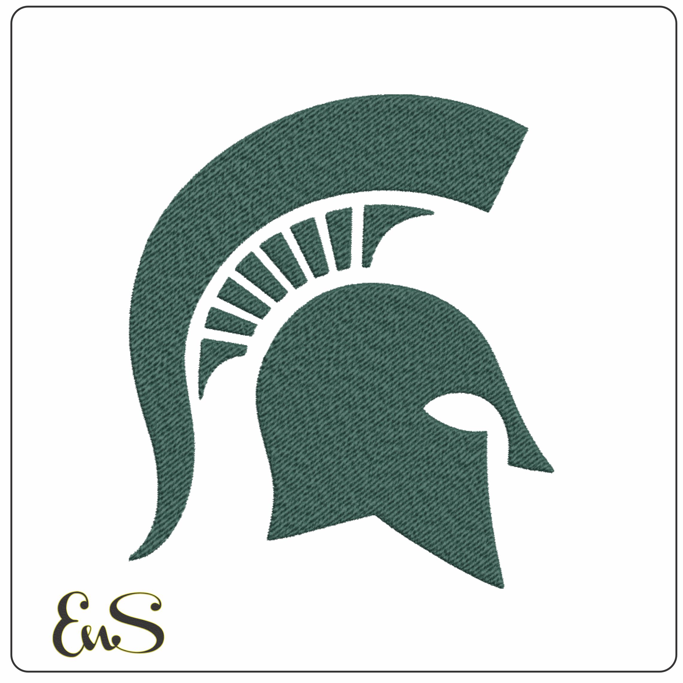 Michigan State Spartans Spartan Helmet Logo Embroidery Design