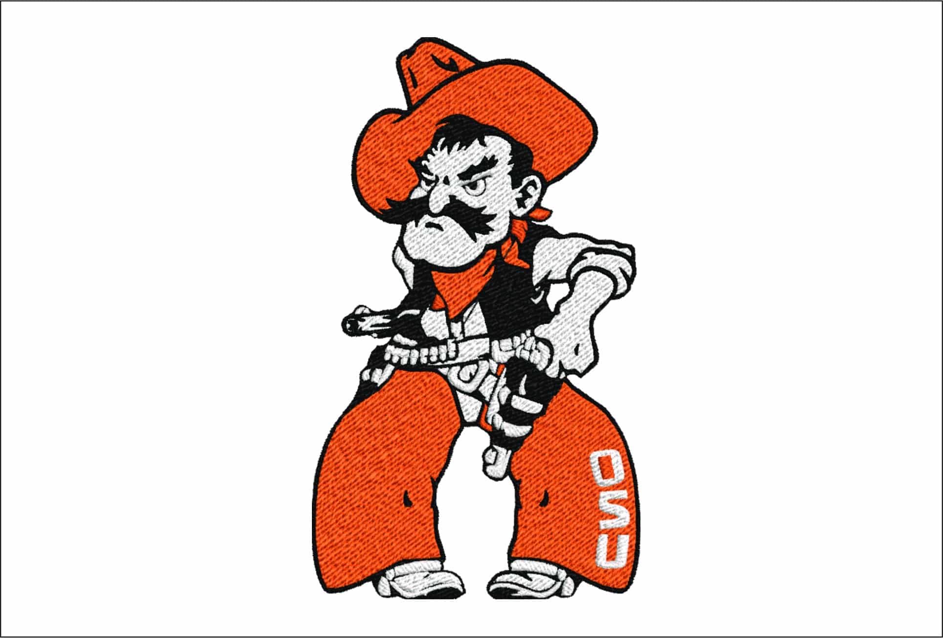 Oklahoma State Cowboys Pistol Pete Mascot Embroidery Design