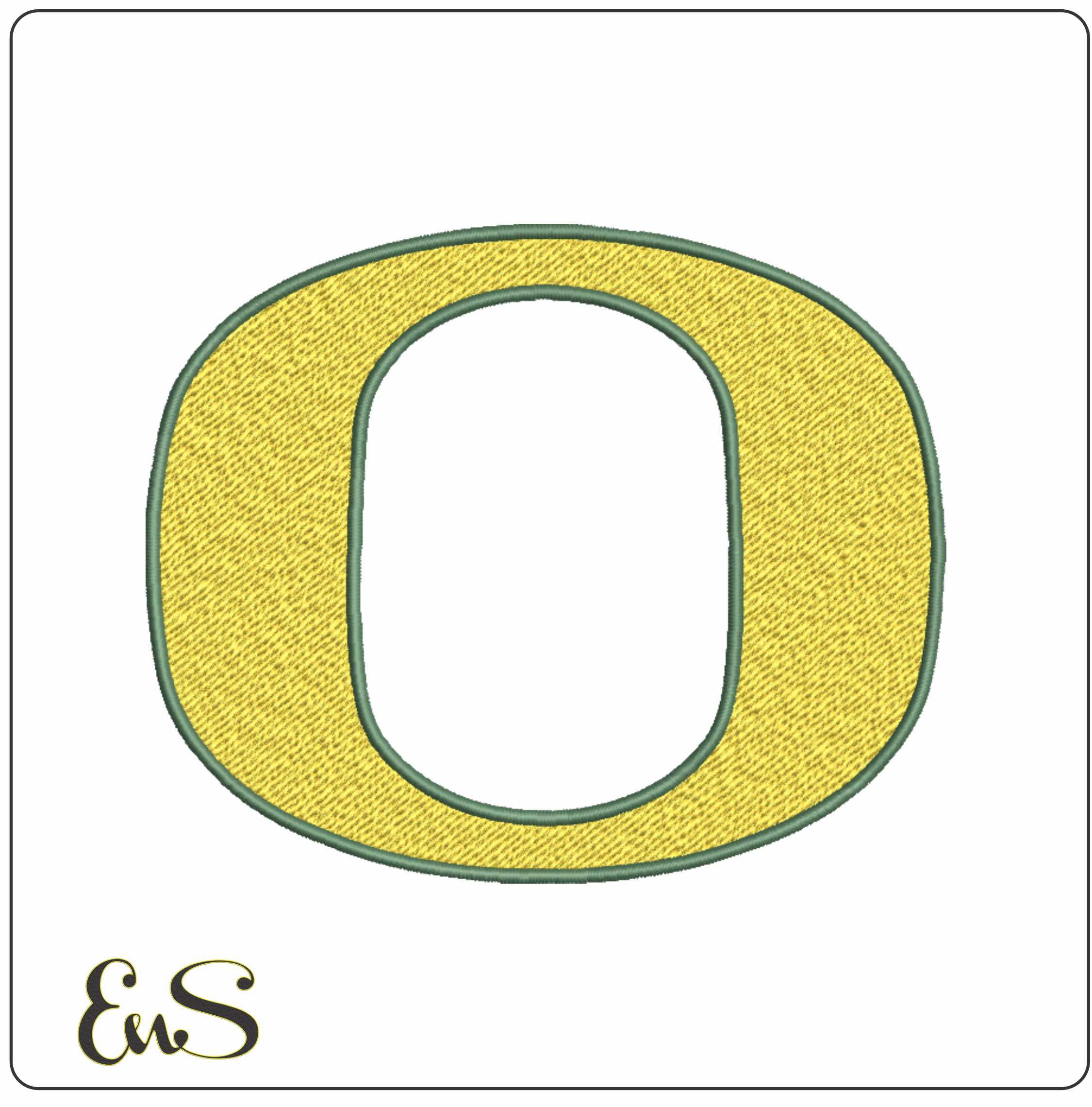 Oregon Ducks Yellow O Logo Embroidery Design