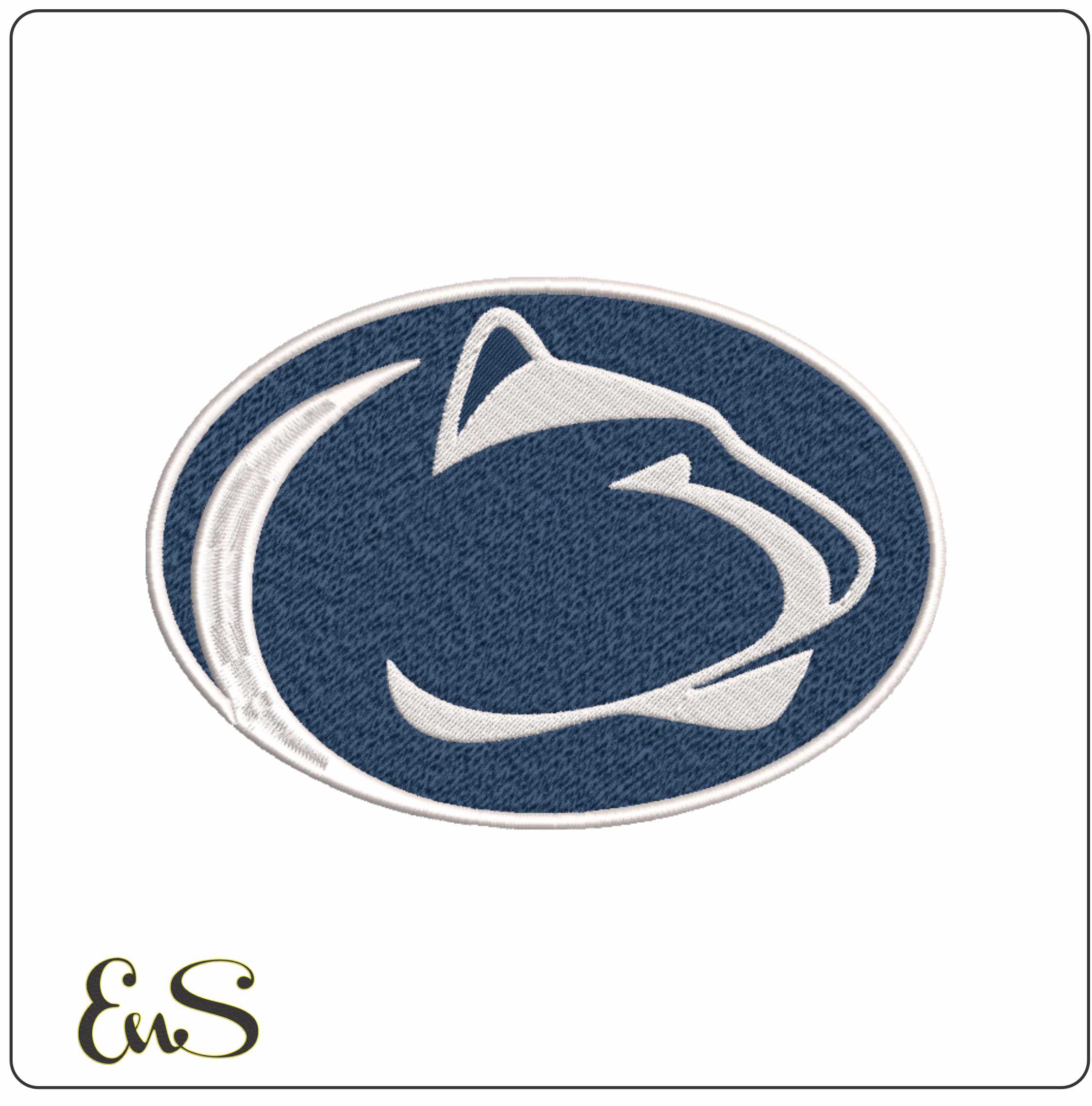 Penn State Nittany Lions Oval Lion Head Logo Embroidery Design
