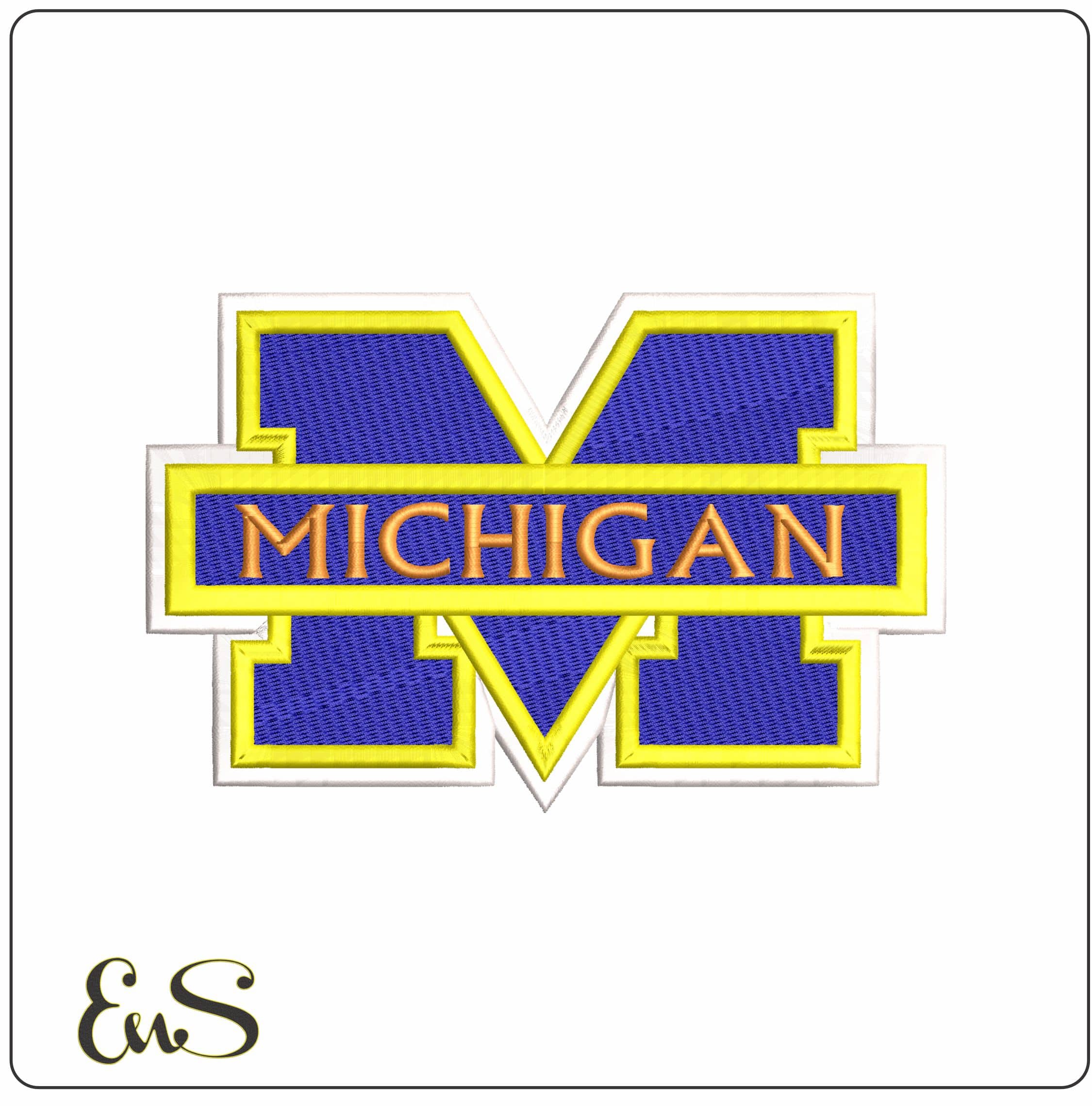 Michigan University Outline College - Elegant embroidery design file - instant download