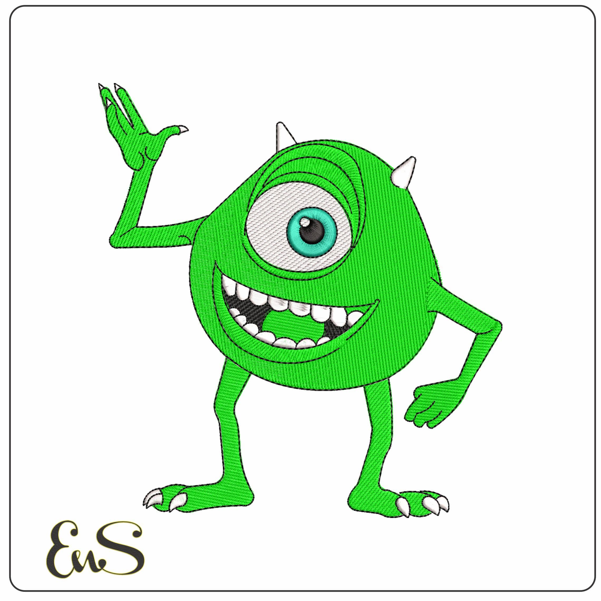 Mike Monsters Inc University - Elegant embroidery design file - instant download