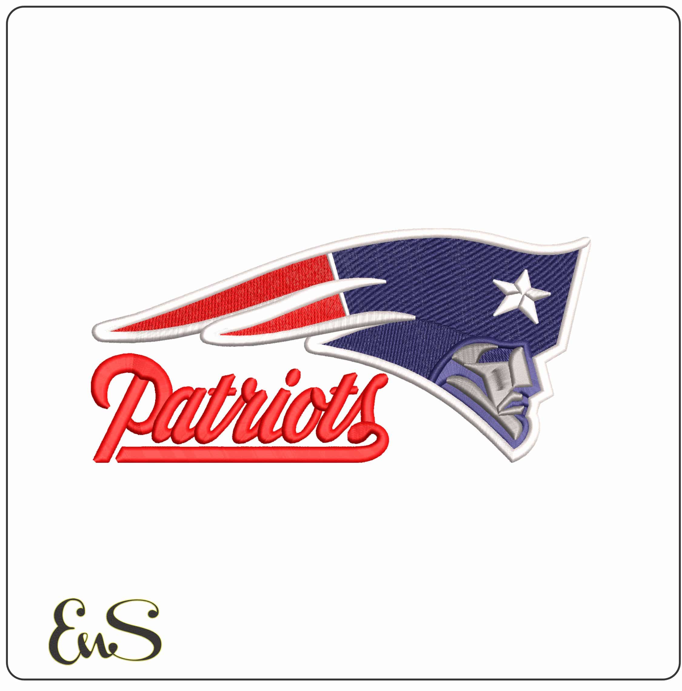 New England Patriots with Name NFL  - Elegant embroidery design file - instant download