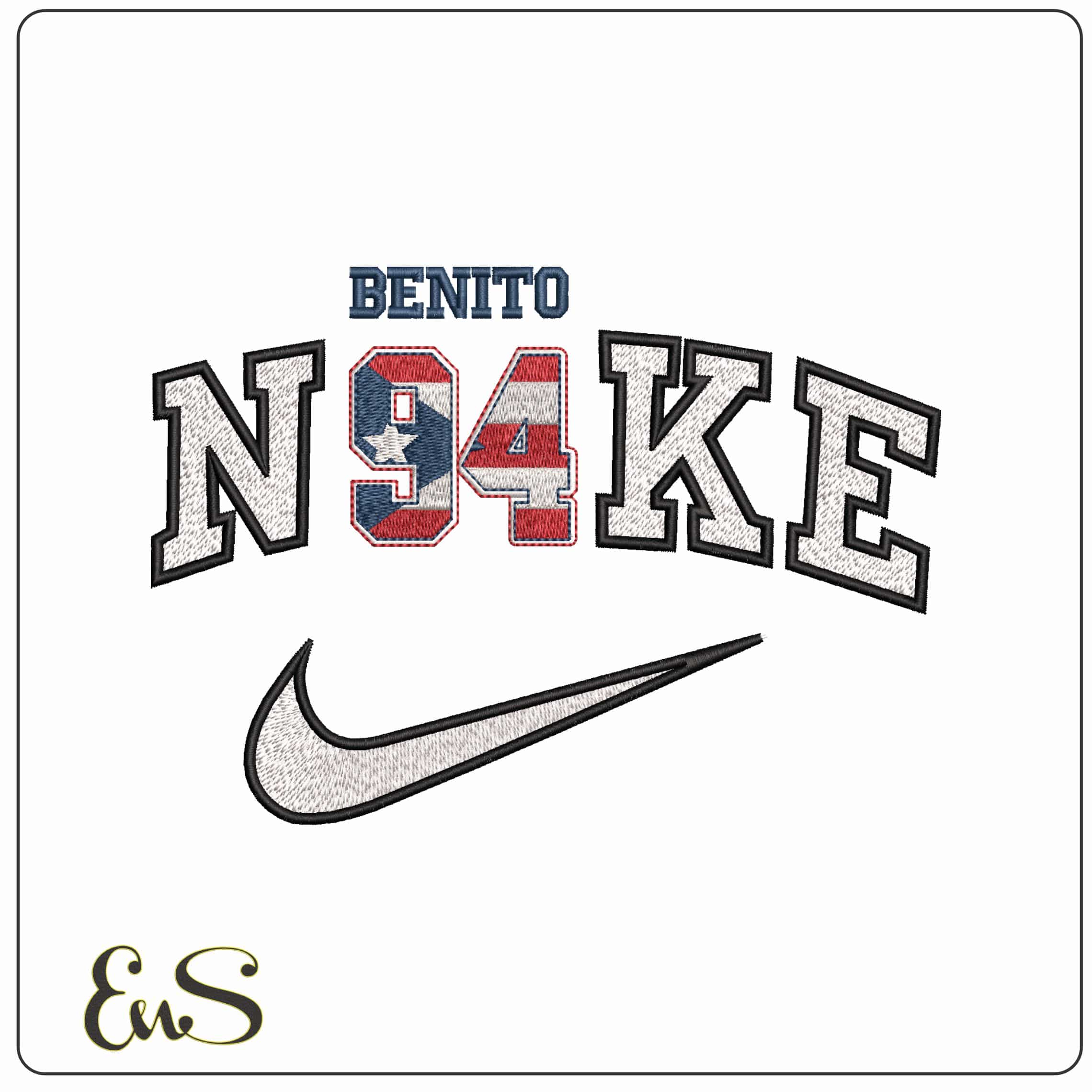 Nike Bad Bunny Superbowl Benito 94 - Elegant embroidery design file - instant download