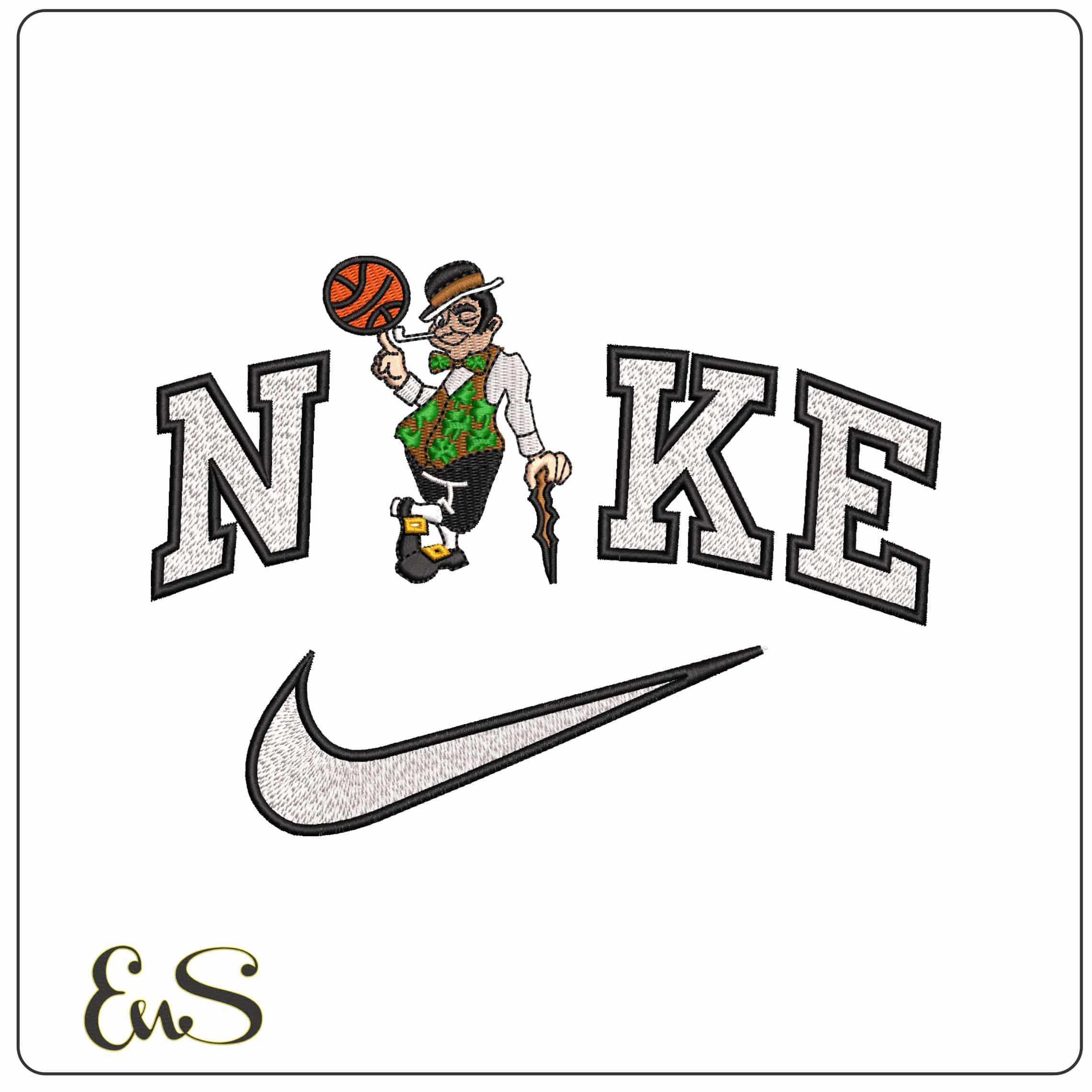 Nike Boston Celtics Basketball NBA - Elegant embroidery design file - instant download