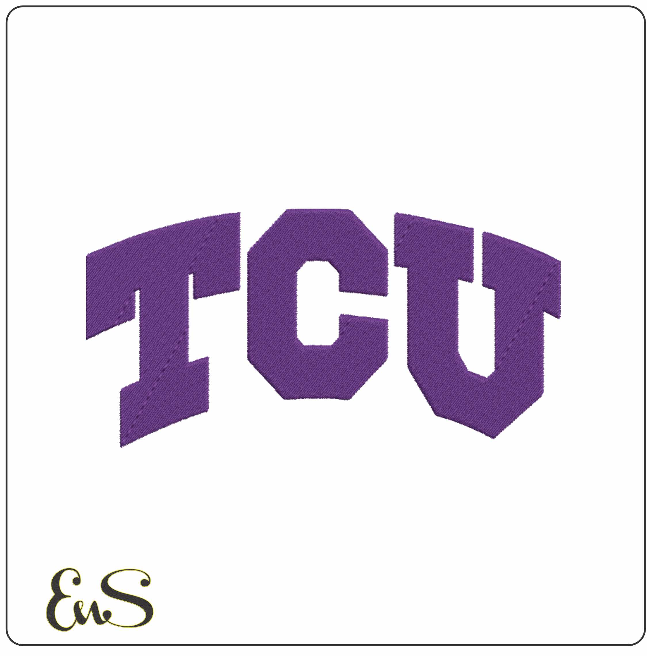 TCU Horned Frogs Arched TCU Wordmark Embroidery Design