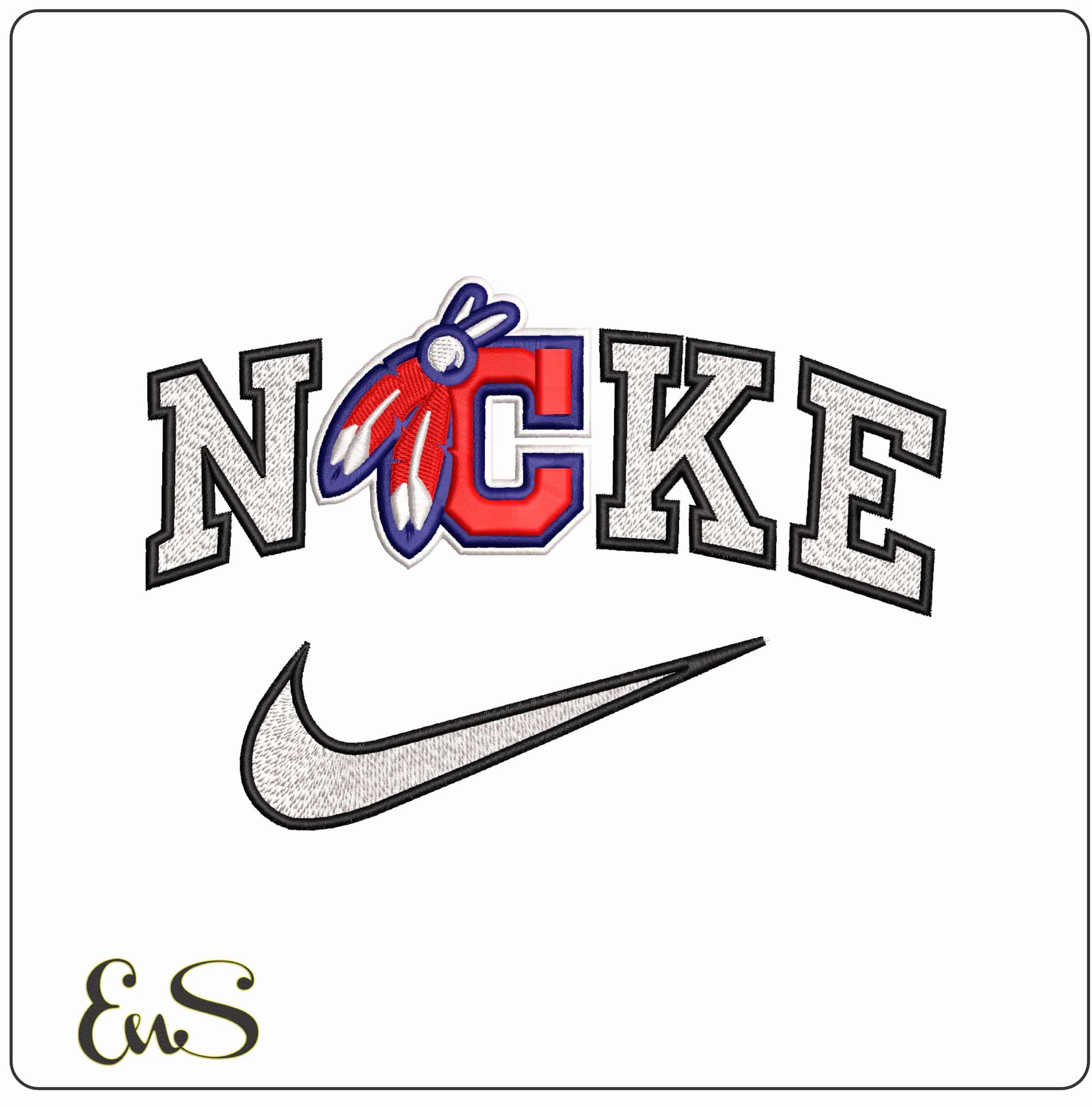 Nike Chief Cleveland Indians C MLB - Elegant embroidery design file - instant download