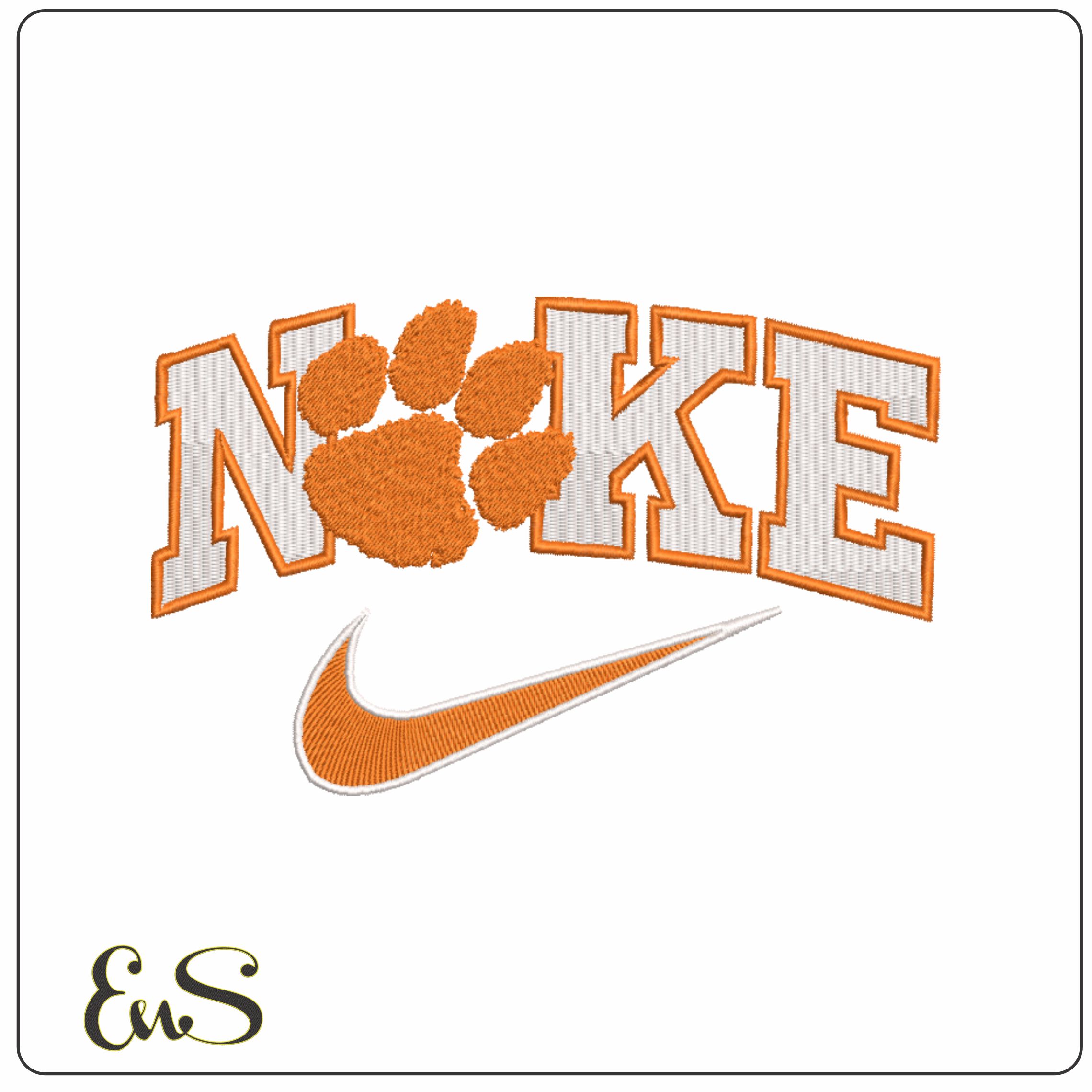 Nike Clemson  - Elegant embroidery design file - instant download