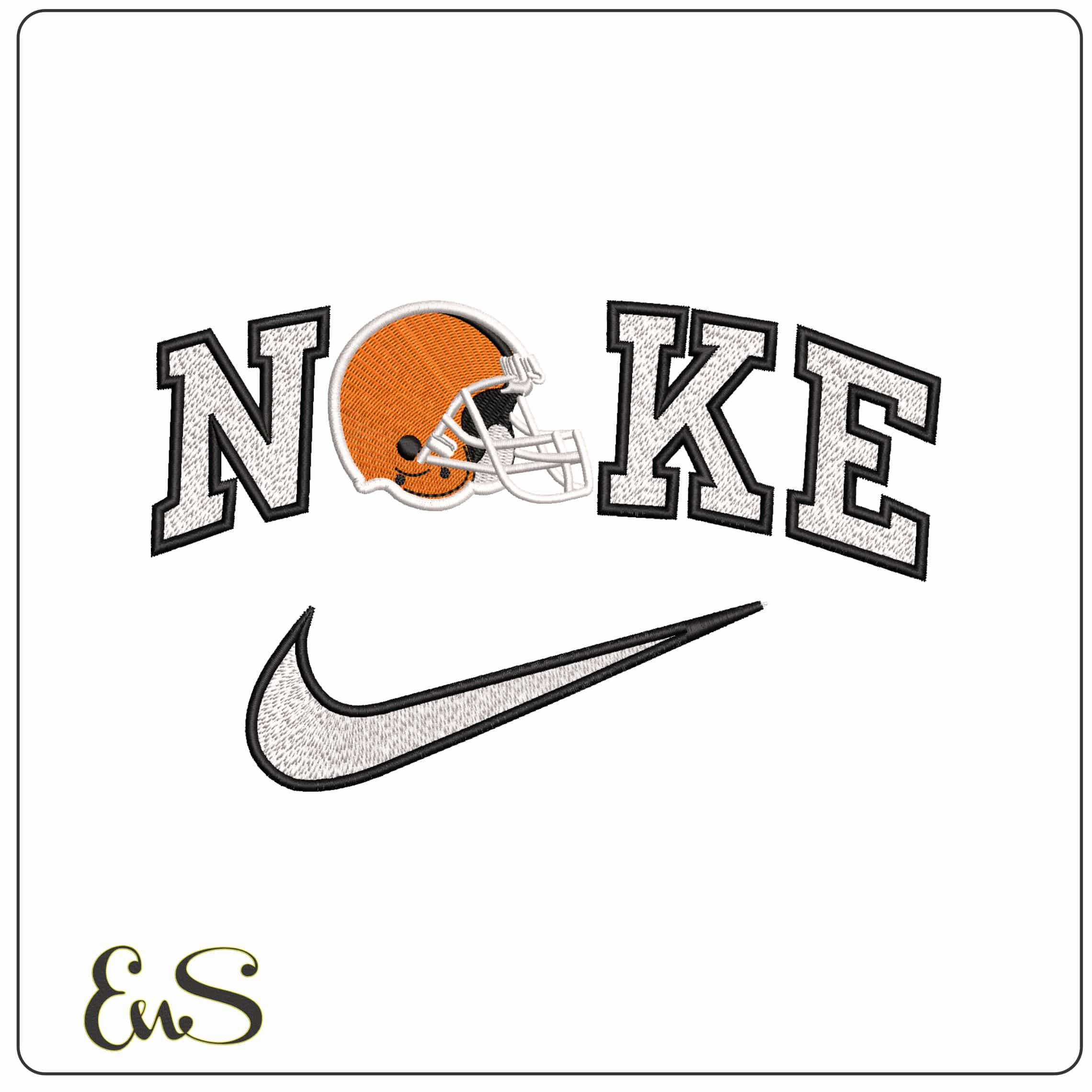 Nike Cleveland Browns NFL - Elegant embroidery design file - instant download