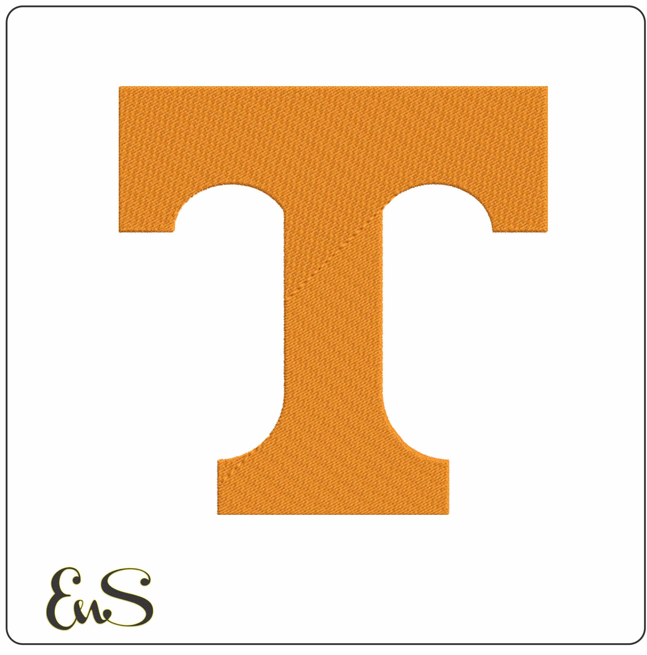Tennessee Volunteers Orange Power T Logo Embroidery Design