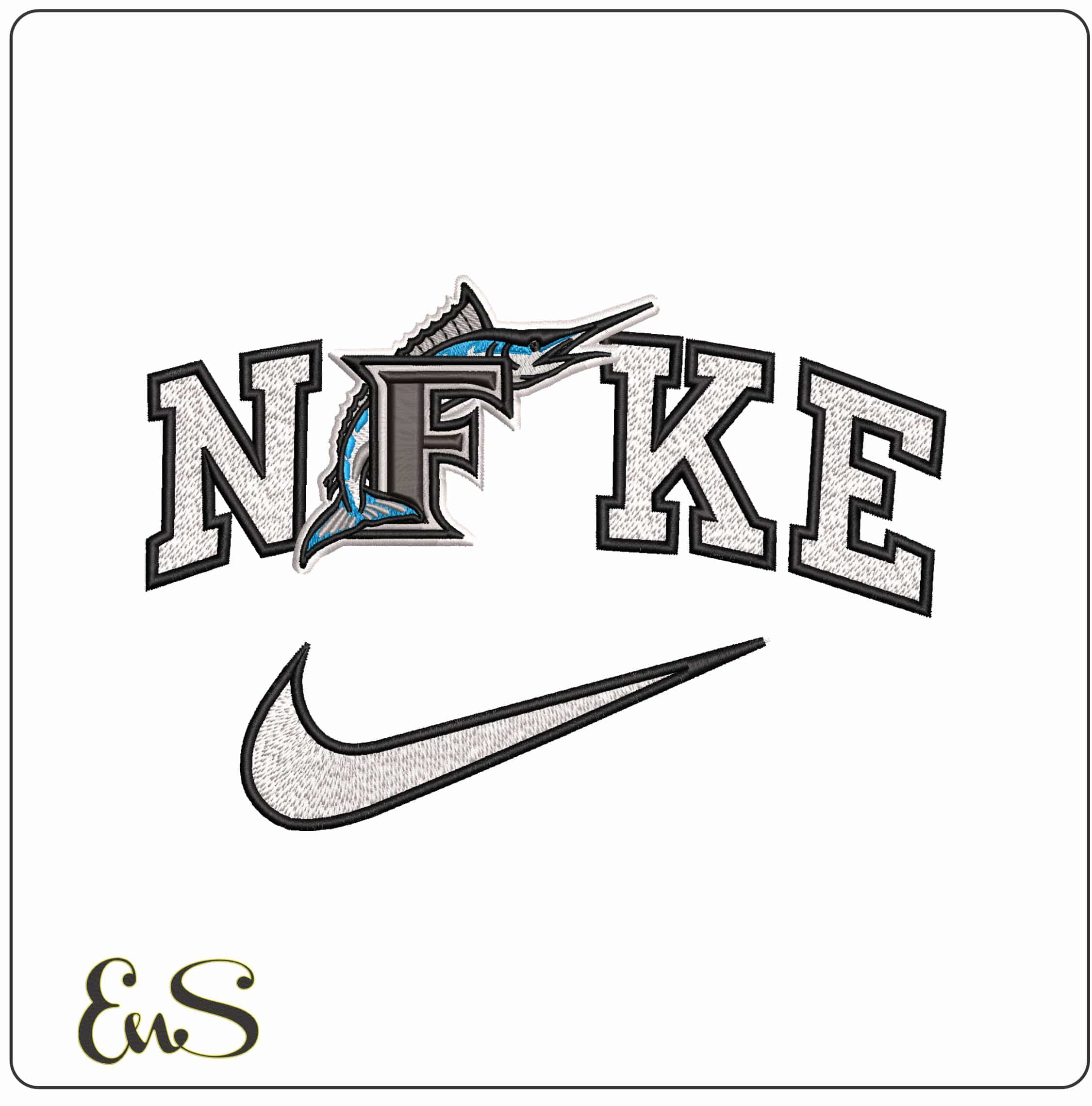 Nike Florida Marlins F 1993 2011 MLB - Elegant embroidery design file-instant download