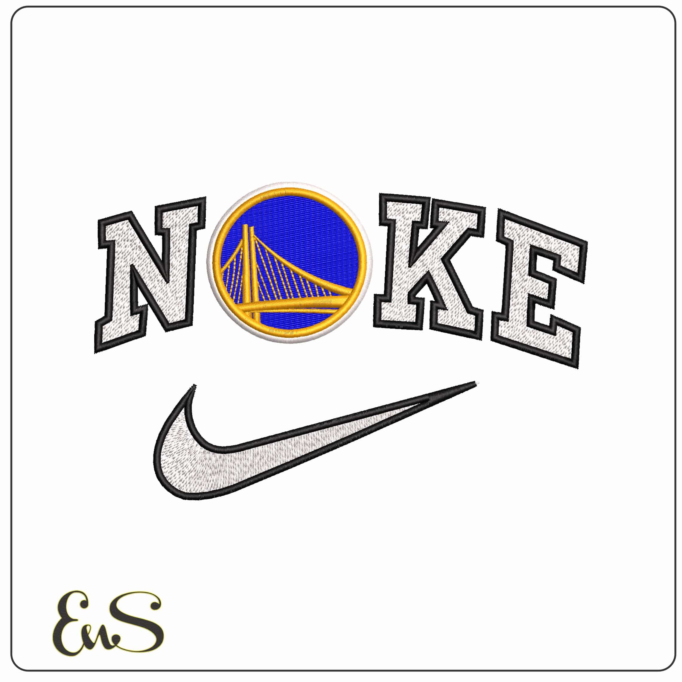 Nike Golden State Warriors Basketball NBA  - Elegant embroidery design file-instant download
