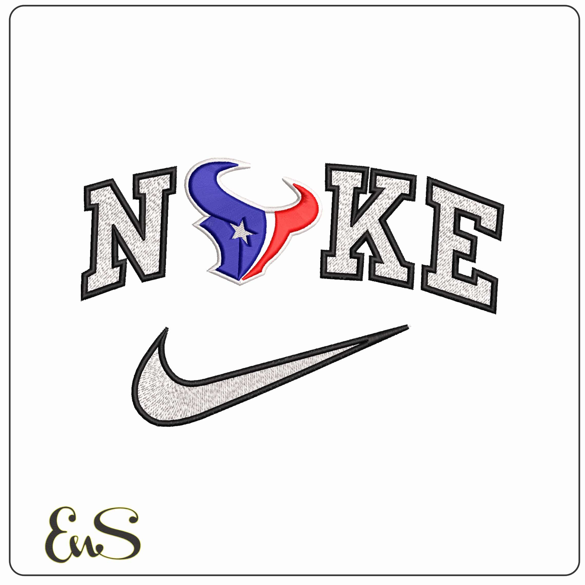 Nike Houston Texans NFL  - Elegant embroidery design file-instant download