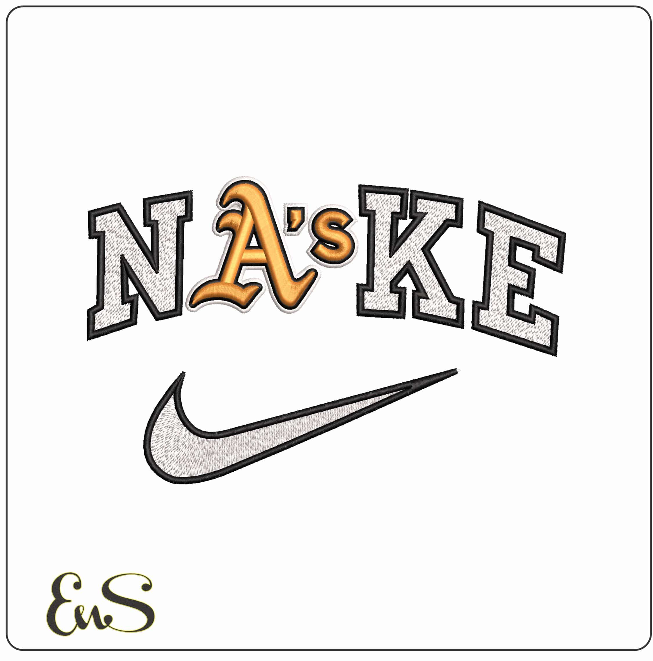Nike Oakland Athletics As MLB - Elegant embroidery design file-instant download