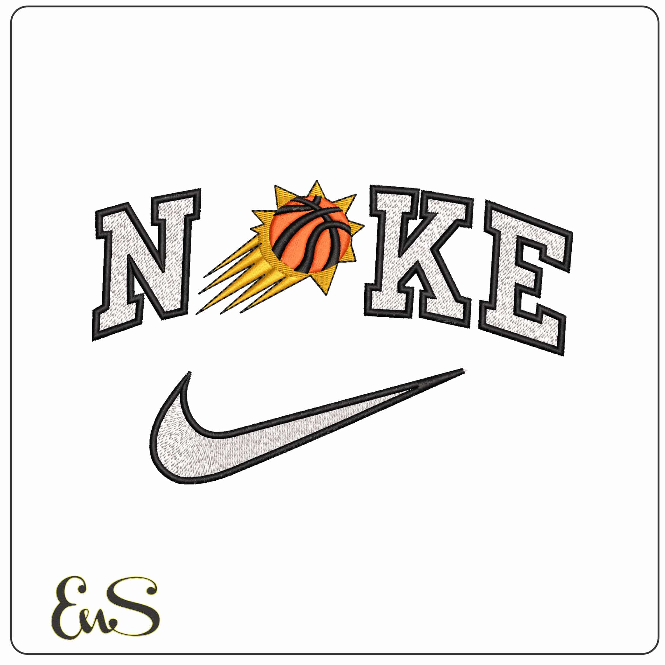 Nike Phoenix Suns Basketball NBA - Elegant embroidery design file-instant download