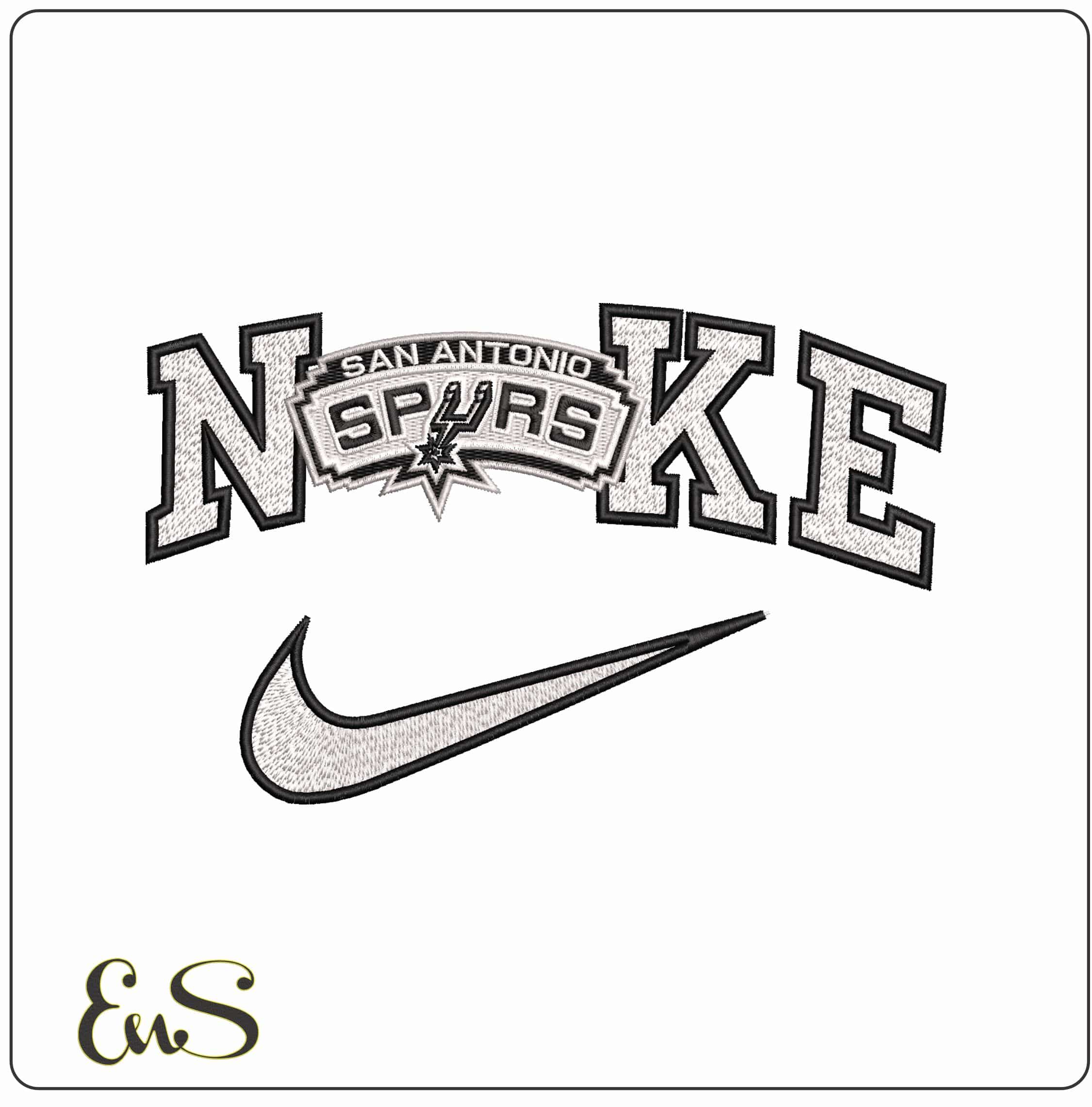 Nike San Antonio Spurs NBA - Elegant embroidery design file-instant download