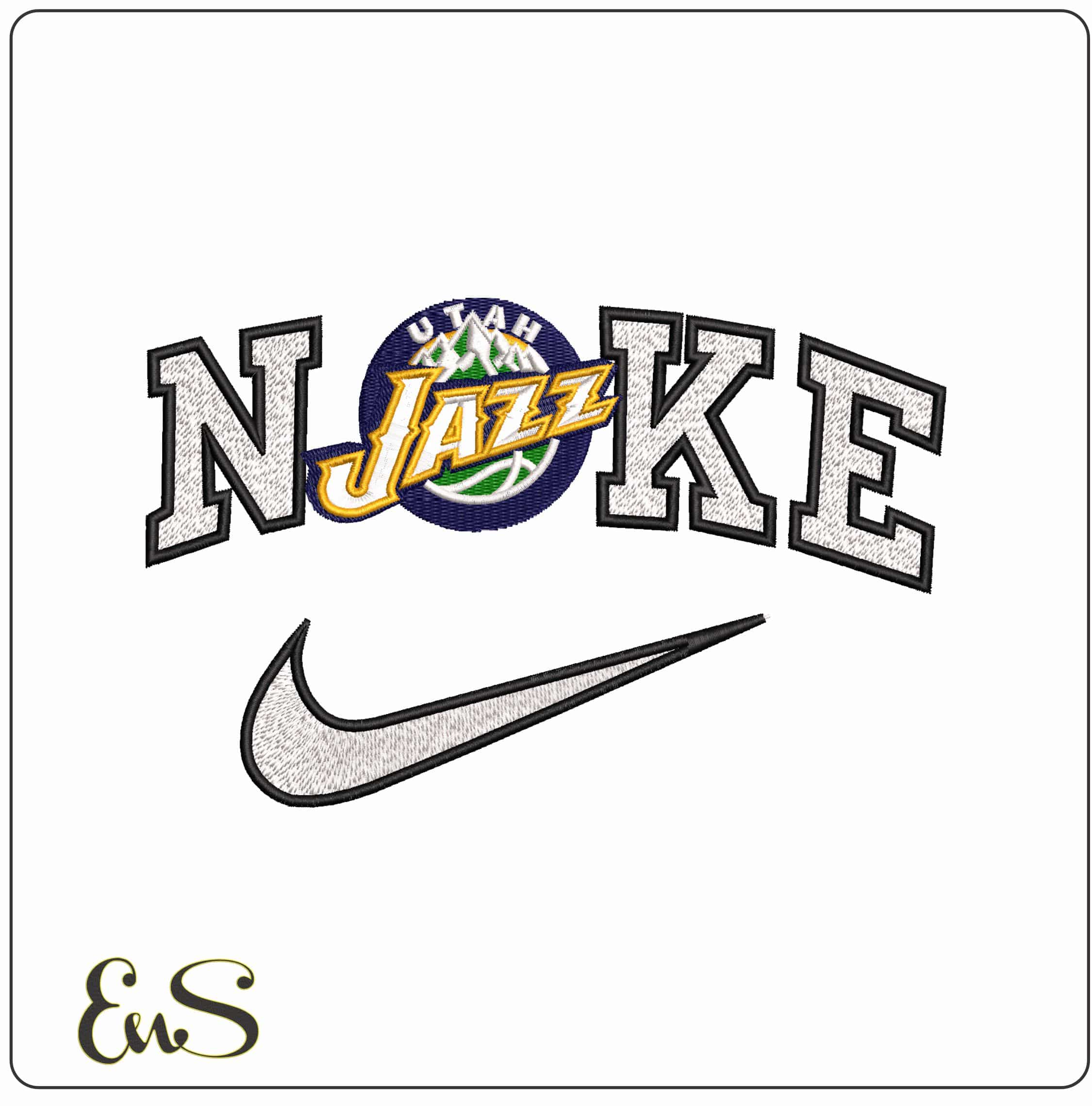 Nike Utah Jazz NBA - Elegant embroidery design file-instant download
