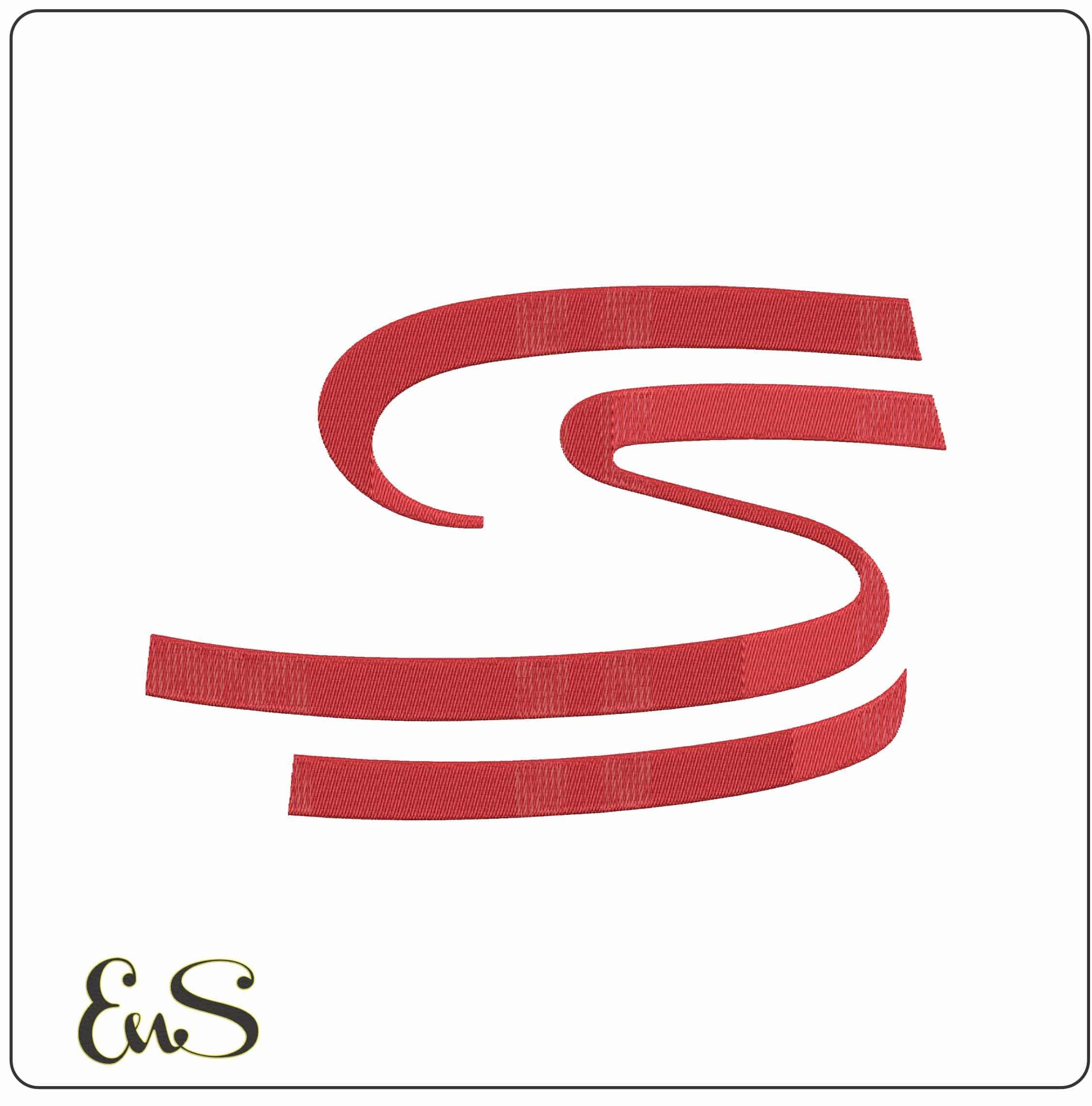 Senna S Logo - Elegant embroidery design file-instant download