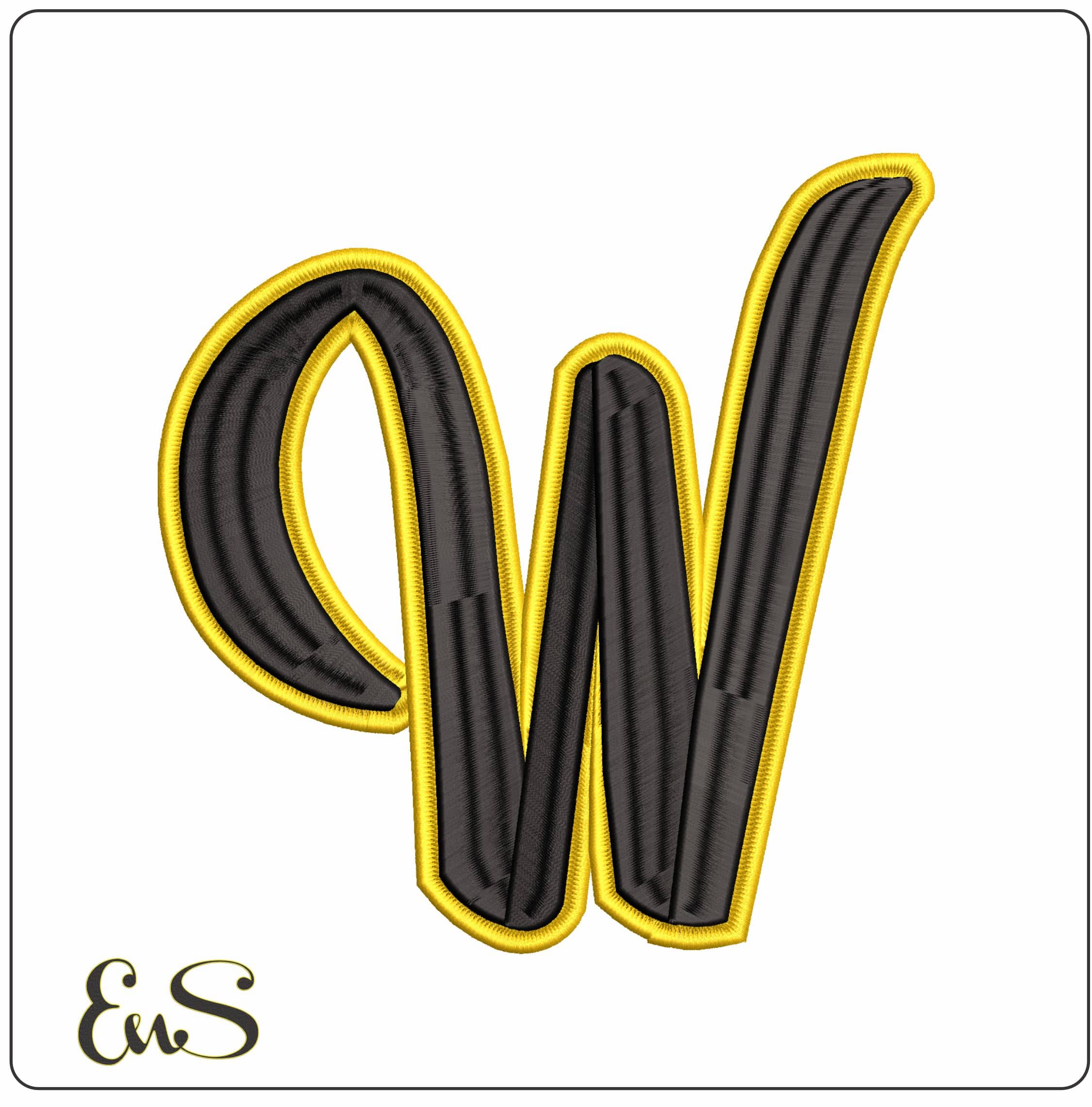 Stylish W Monogram Embroidery Design