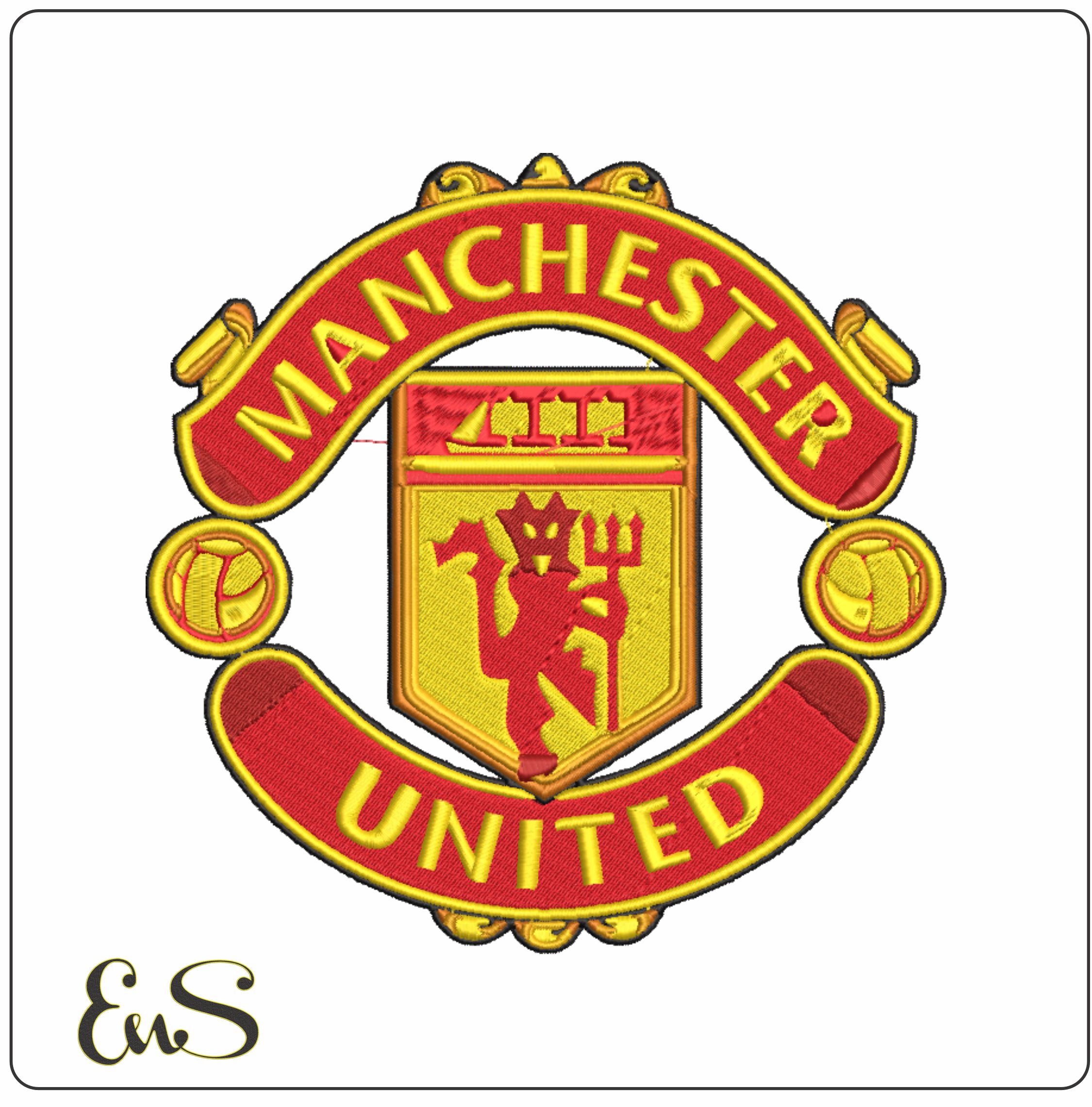Manchester United Red Devils Crest Embroidery Design