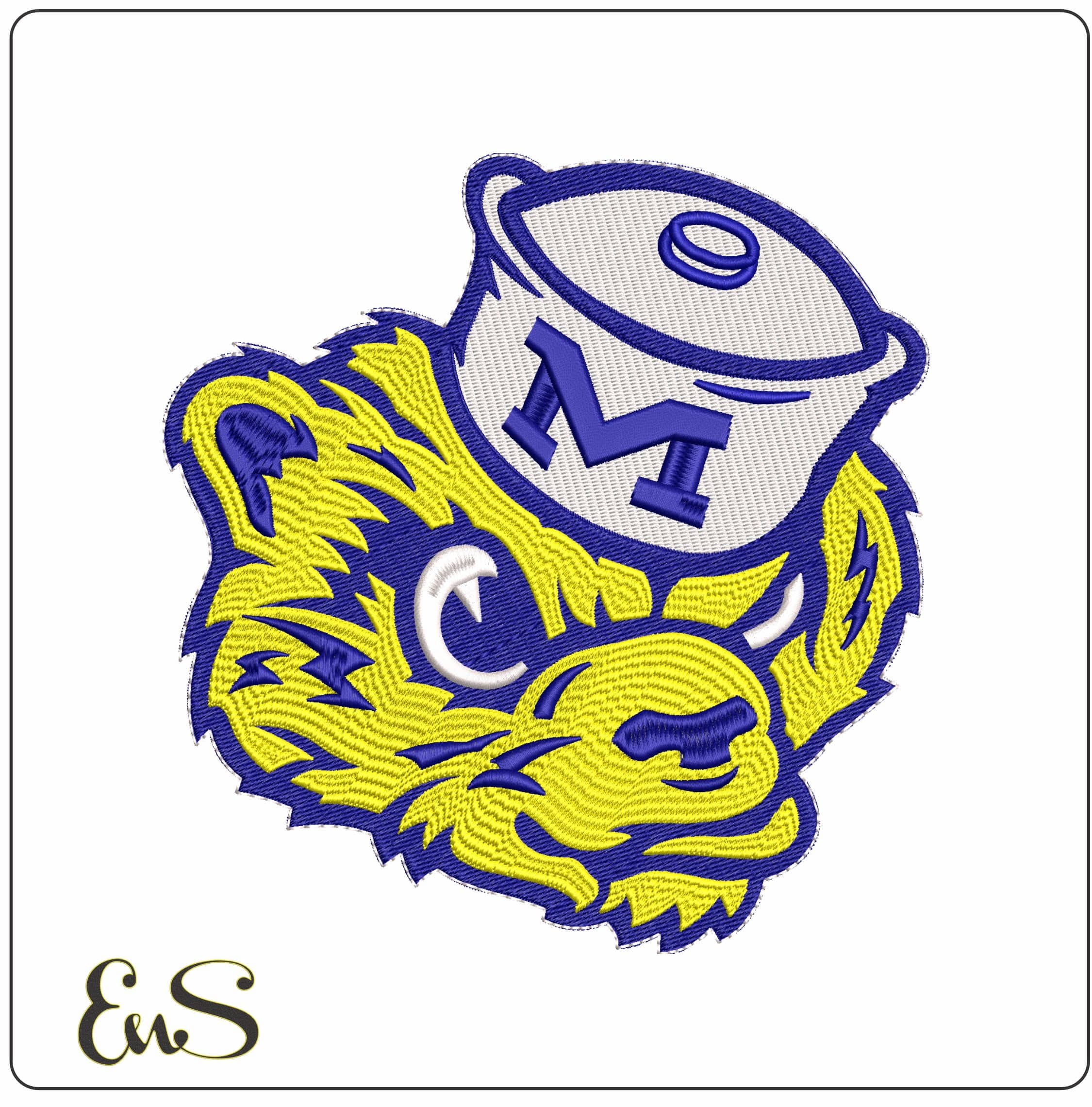 University of Michigan Wolverines College  - Elegant embroidery design file-instant download