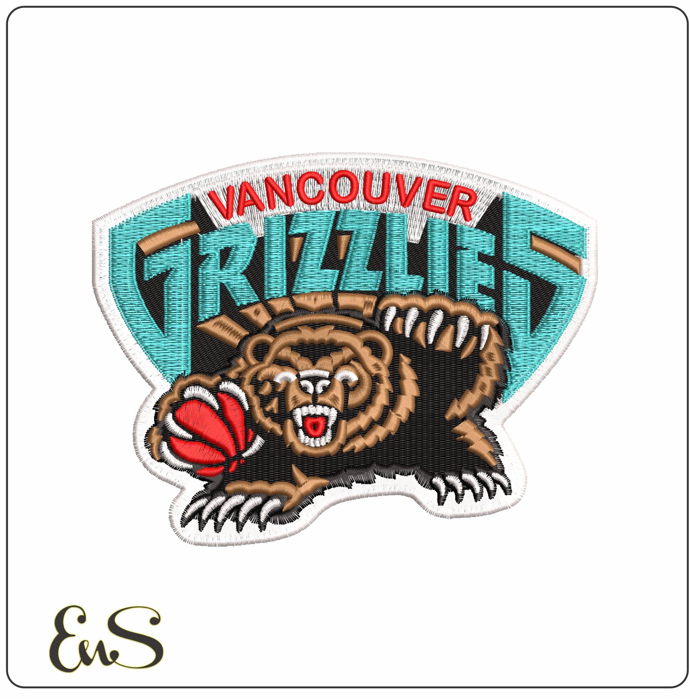 Vancouver Grizzlies 1995 2001 NBA - Elegant embroidery design file-instant download