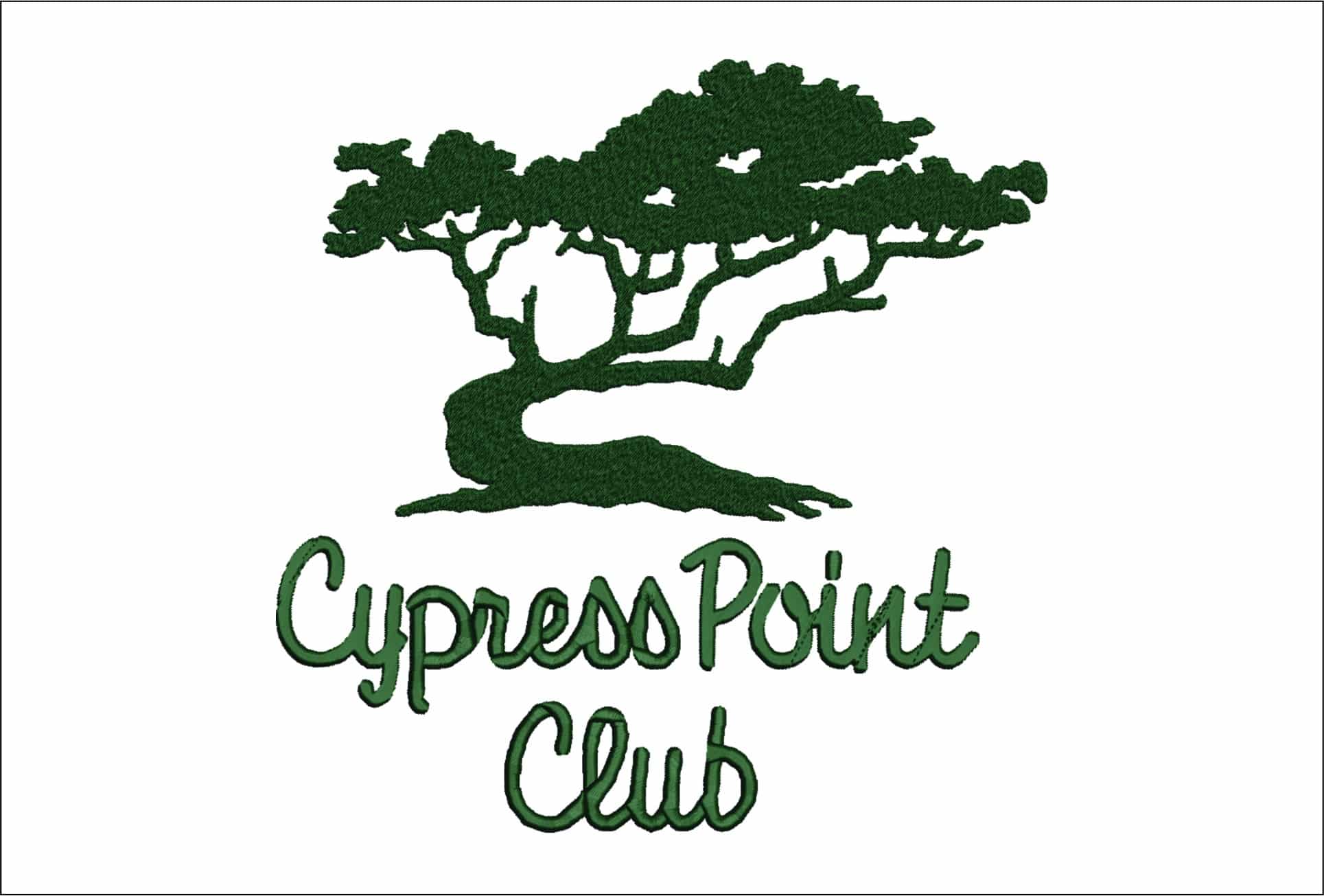 Cypress Point Club Golf Course Logo Embroidery Design