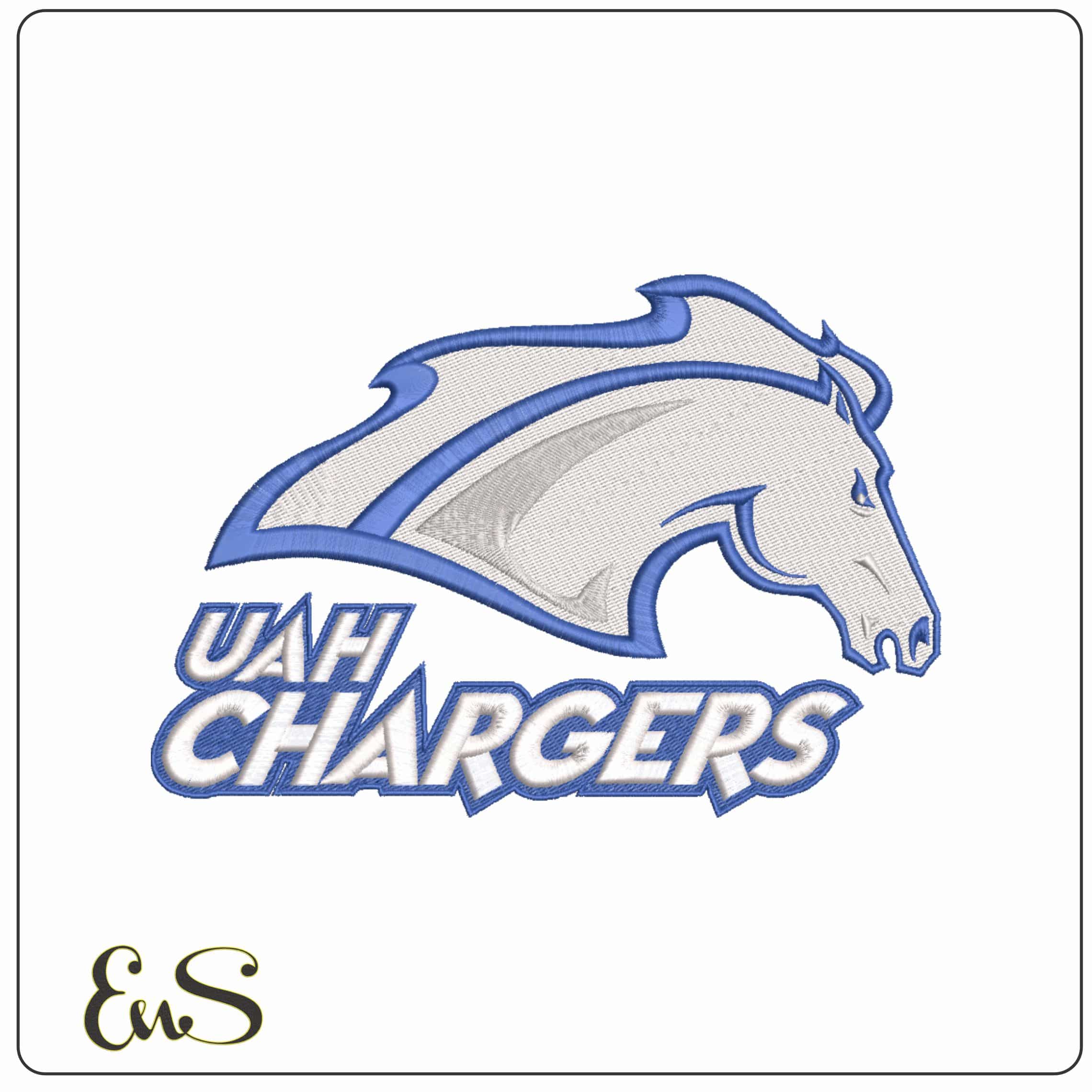 UAH Chargers 2005 Horse Head Logo Embroidery Design
