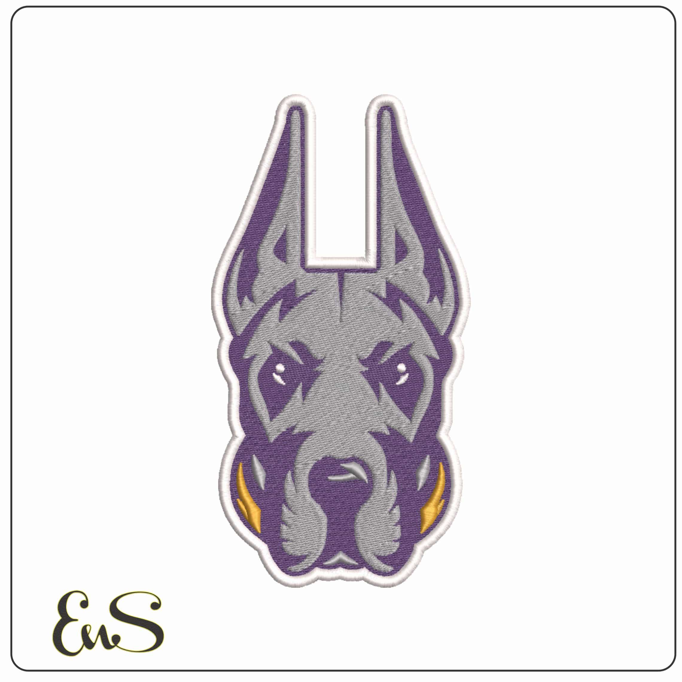 UAlbany Great Danes 2023 Dog Head Logo Embroidery Design