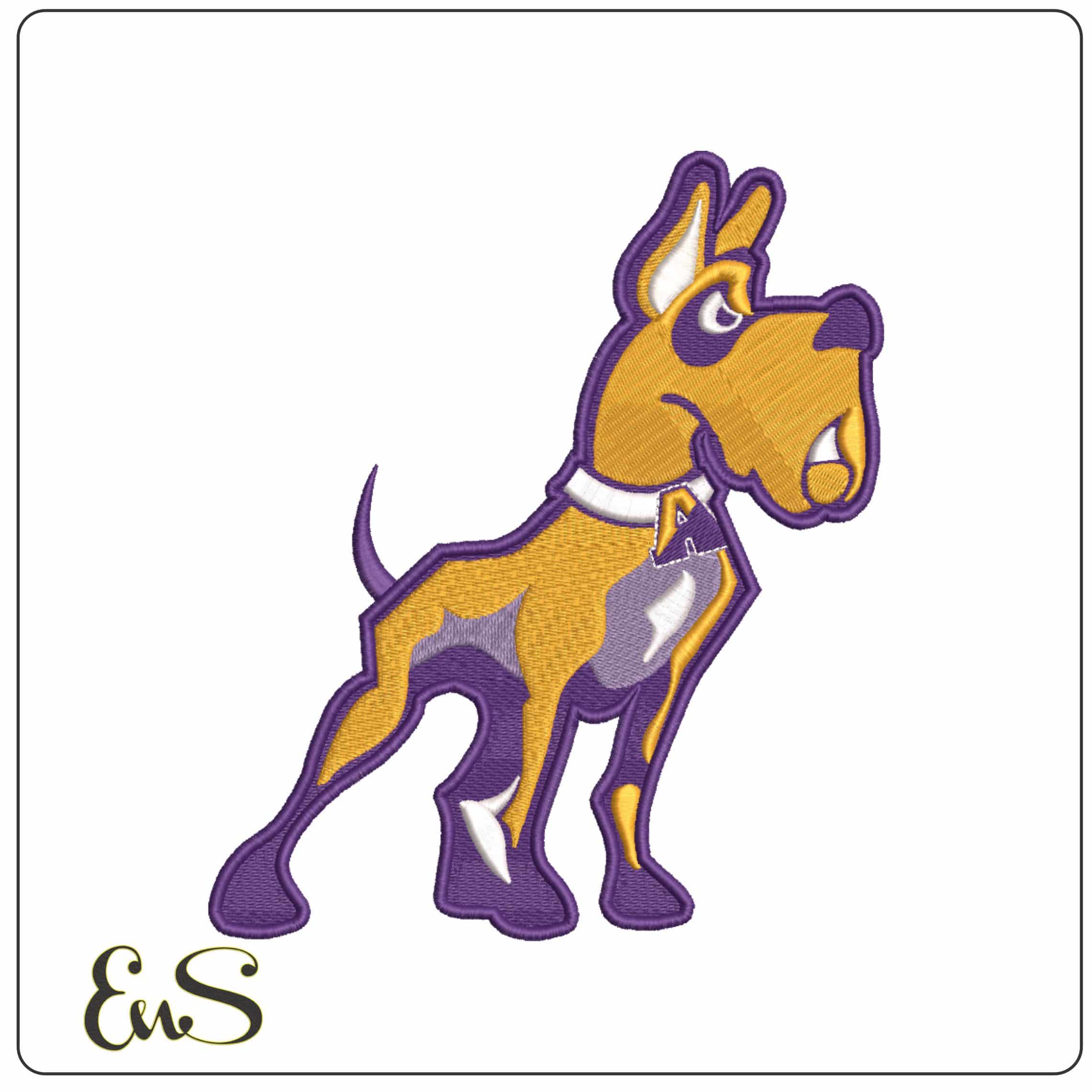 UAlbany Great Danes 2002-2013 Standing Dane Mascot Embroidery Design