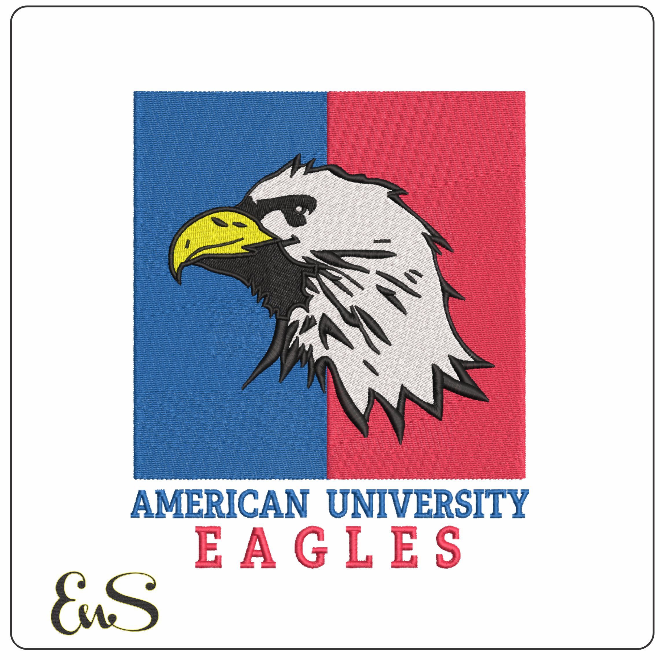 American University Eagles 1985-2005 Bald Eagle Head Embroidery Design