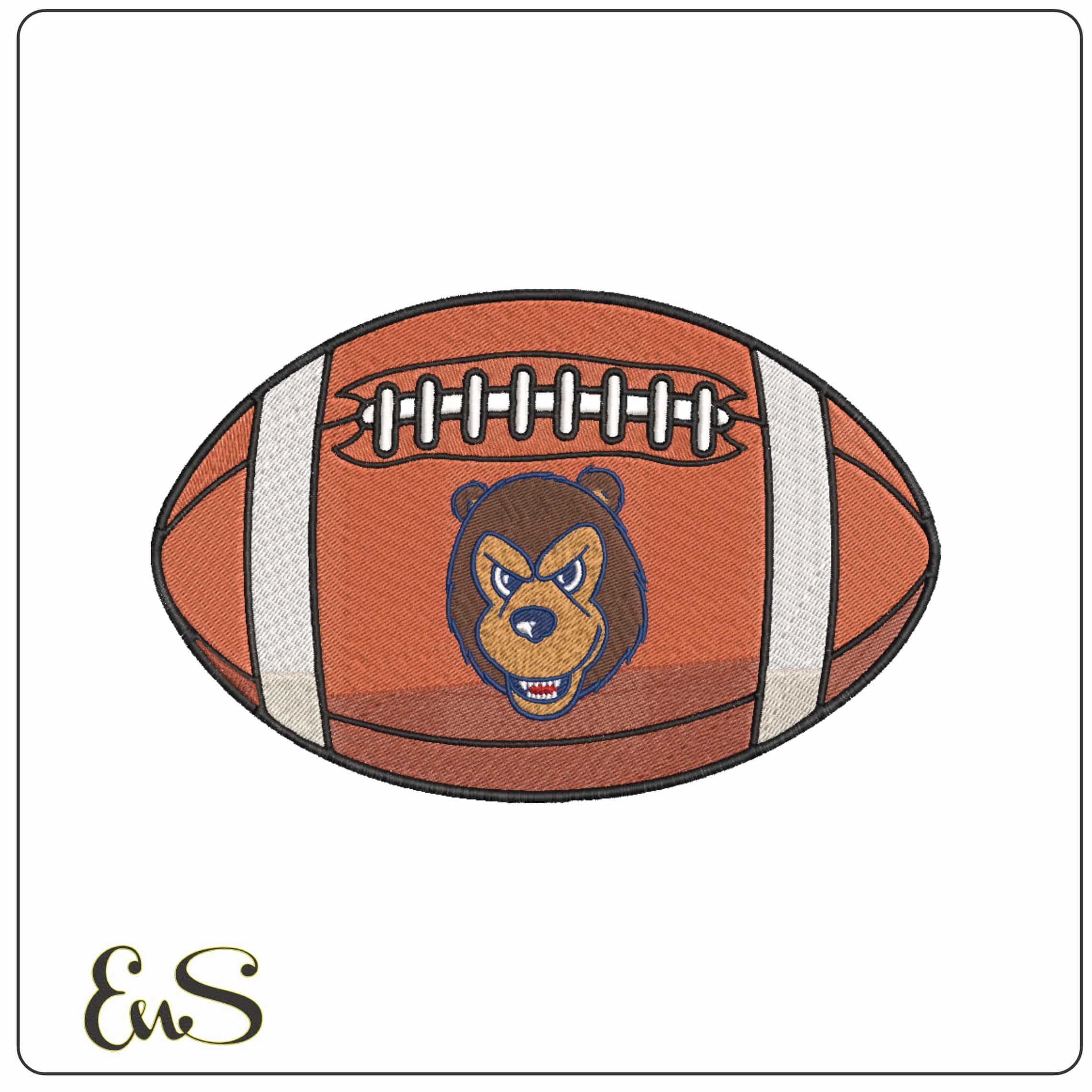Belmont Bruins Snarling Bear Football Embroidery Design