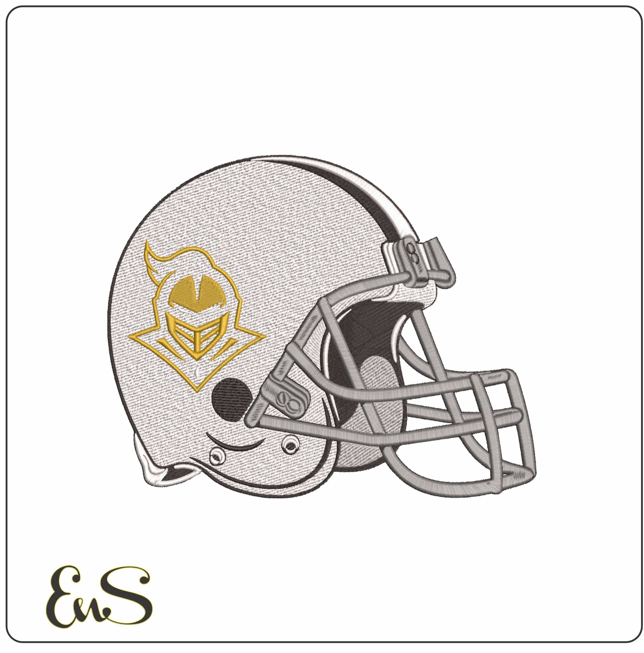American Football Helmet Central Florida Knights Mask University - Elegant embroidery design file-instant download