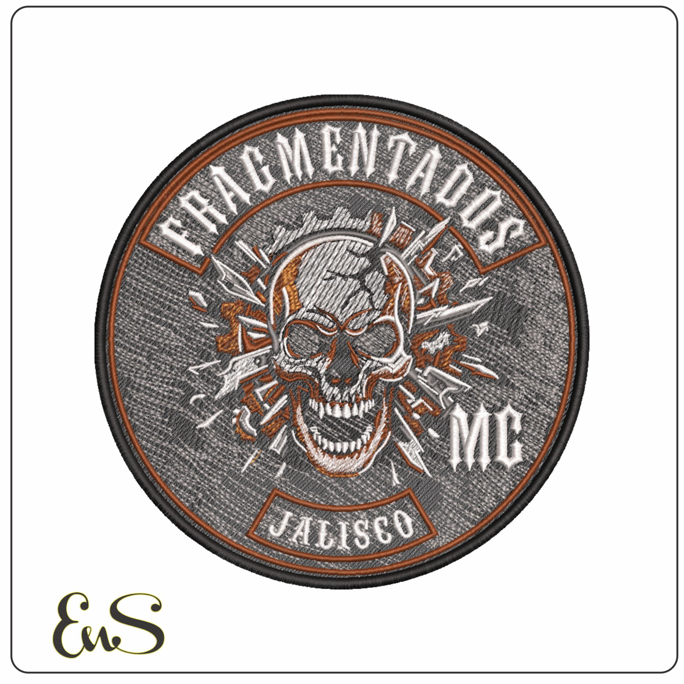 Fragmentados Motorcycle Club Embroidery Design