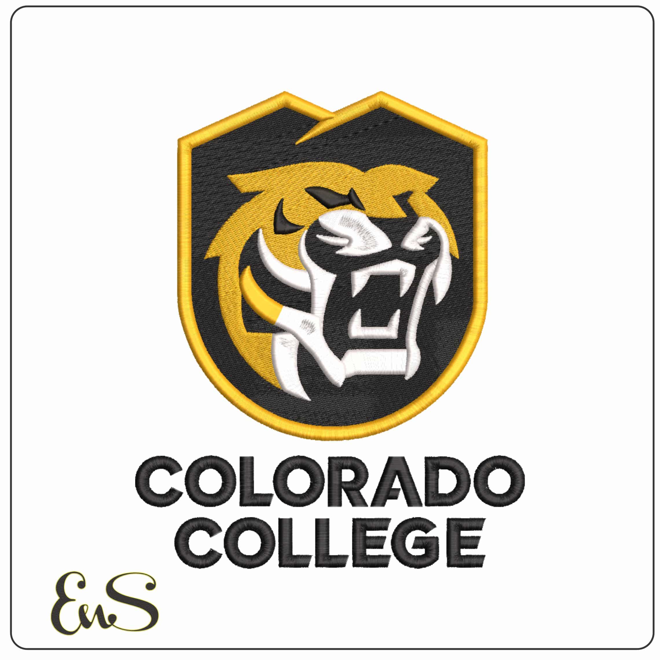 Colorado College Tigers 2019 Logo with Wordmark Embroidery Design