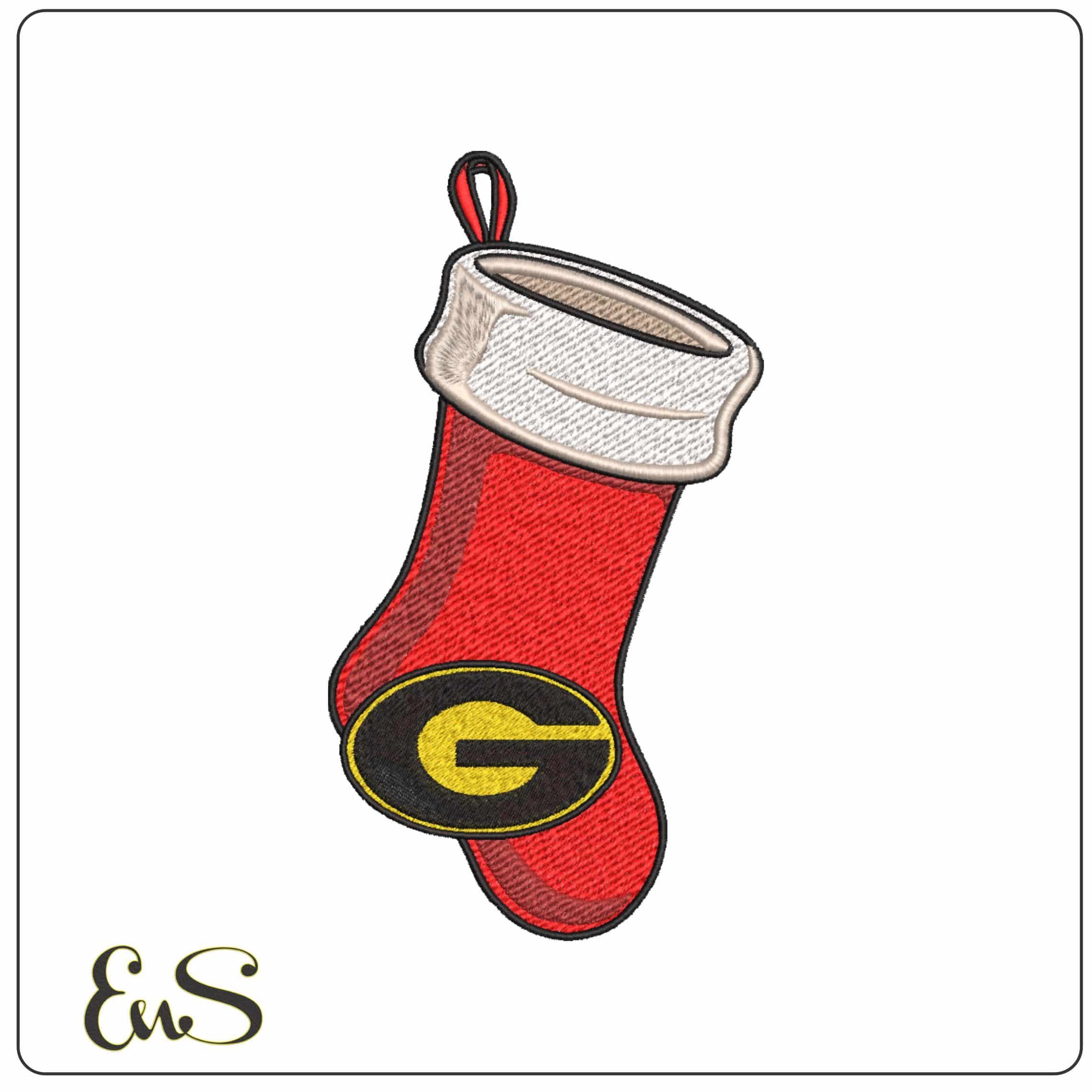 Grambling State Tigers Oval G Christmas Stocking Embroidery Design
