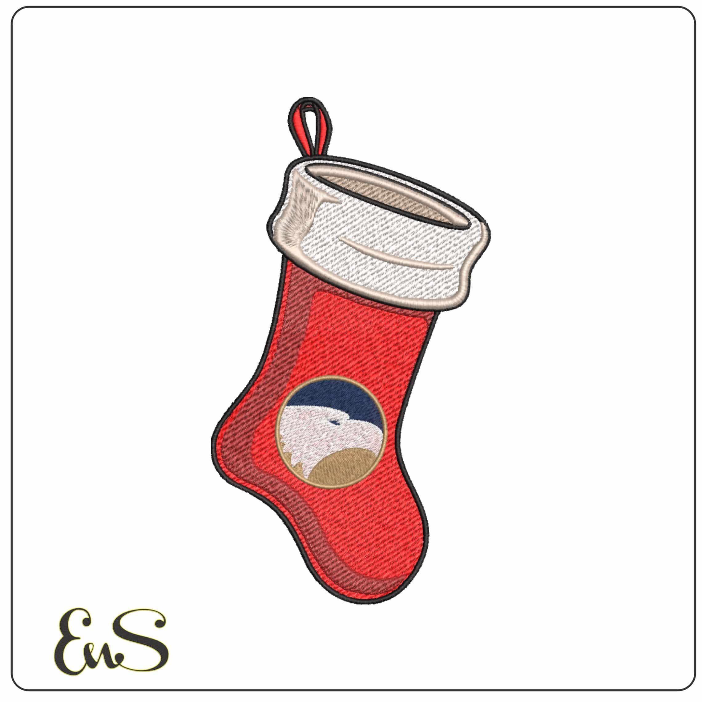Georgia Southern Eagles Vintage Eagle Head Christmas Stocking Embroidery Design