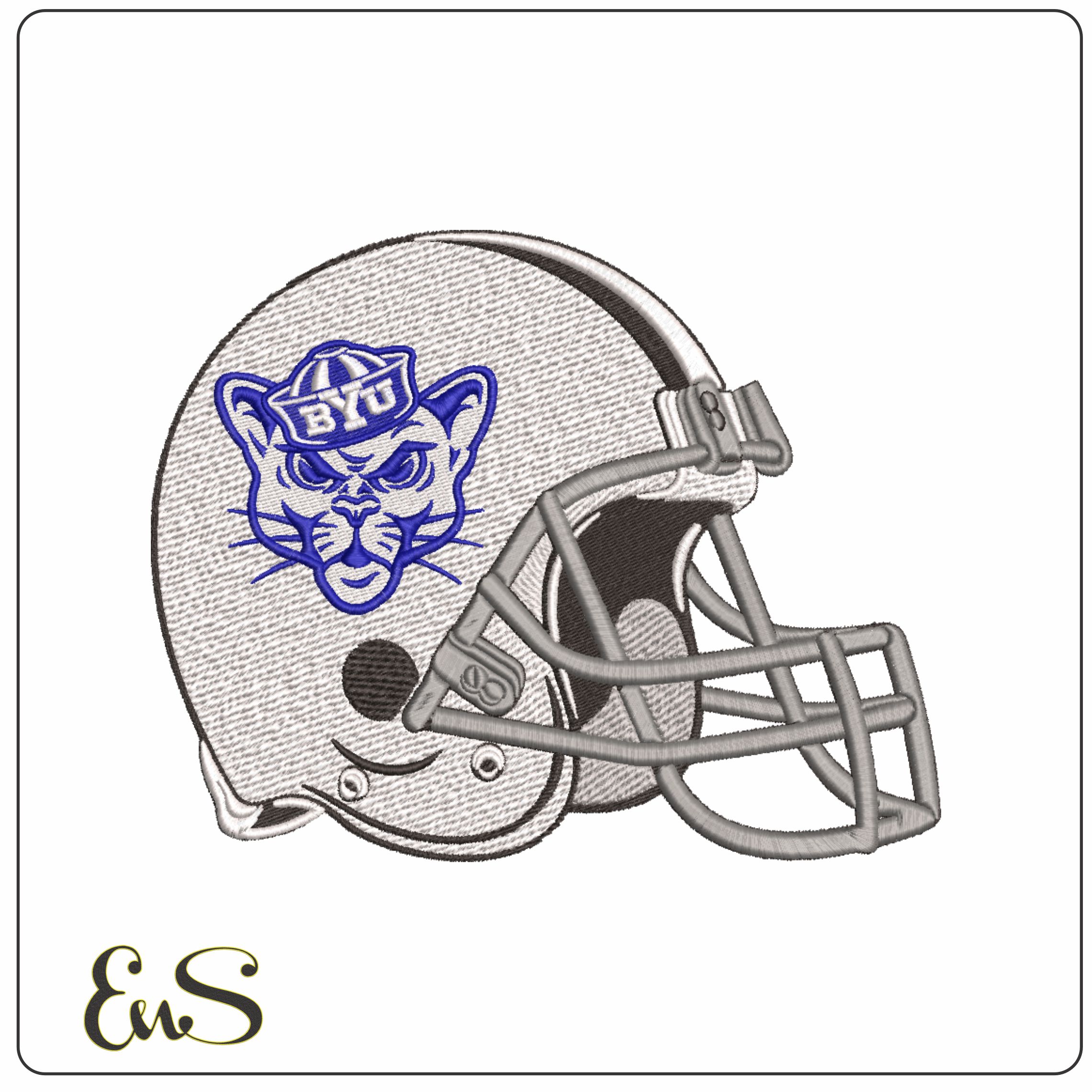 American Football Helmet BYU Cougars Alternative Brigham Young    - Elegant embroidery design file-instant download