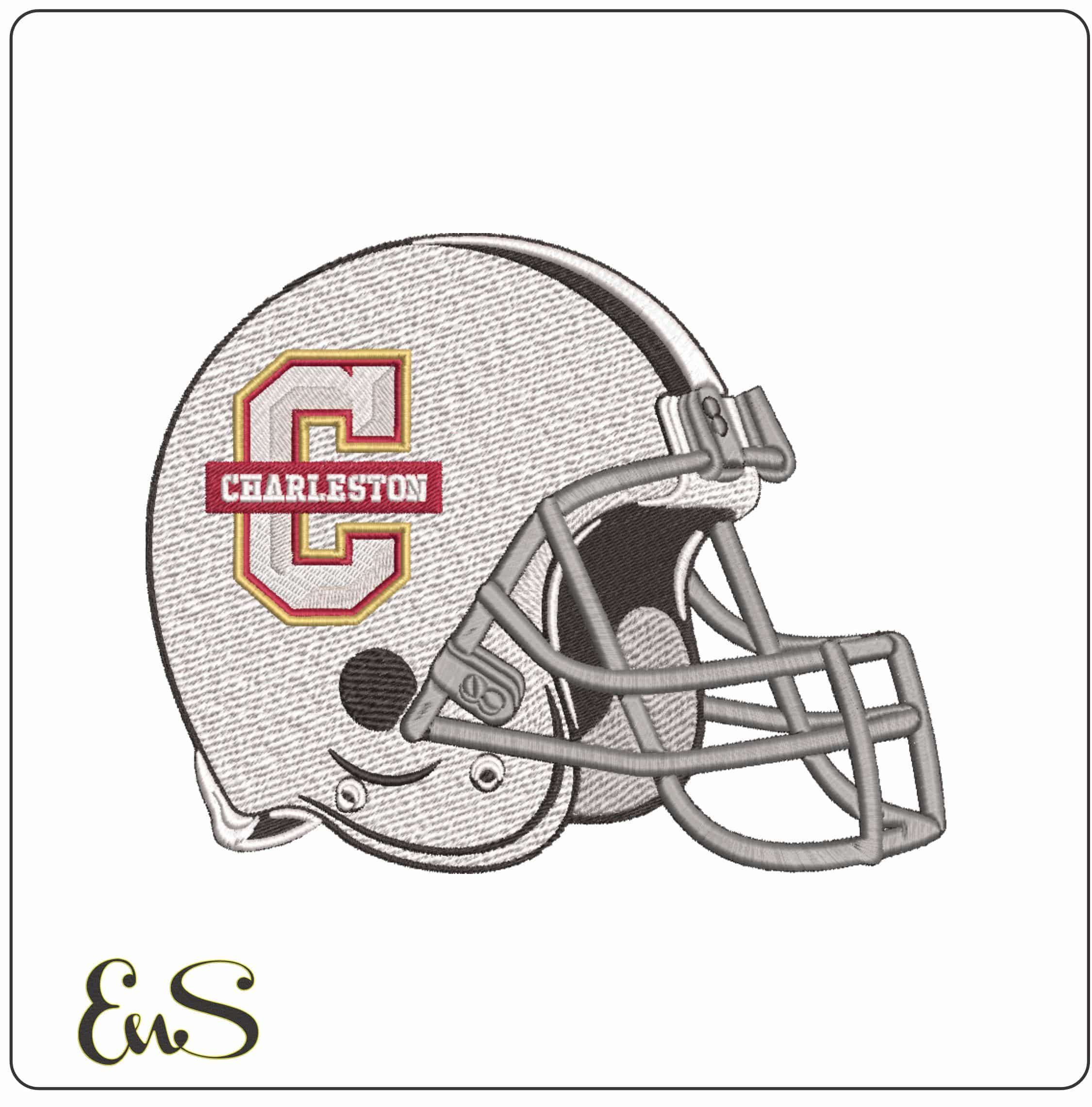 American Football Helmet Charleston Cougars 2013 College     - Elegant embroidery design file-instant download