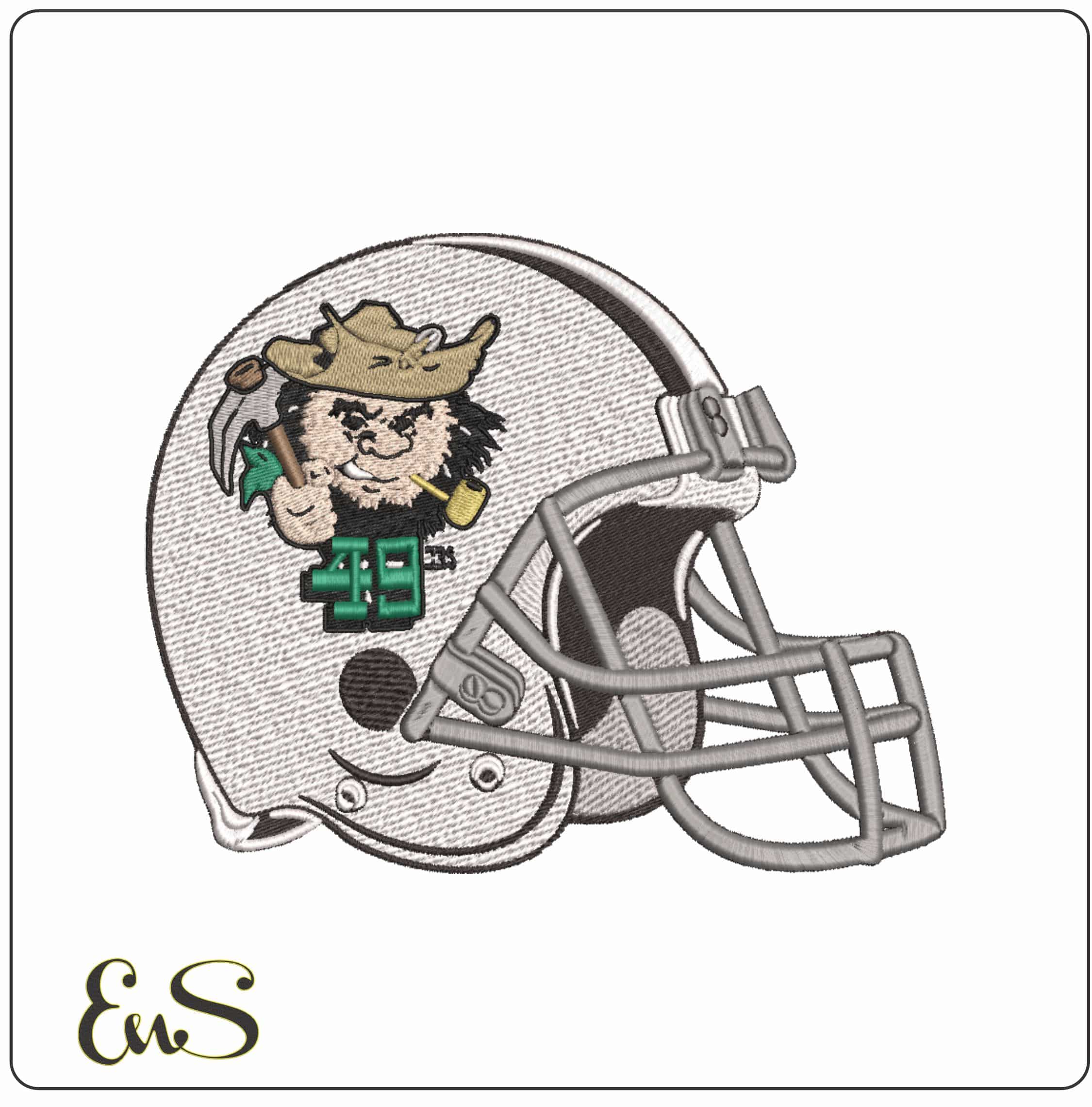 American Football Helmet Charlotte 49ers 1968 to 2000 University   - Elegant embroidery design file-instant download