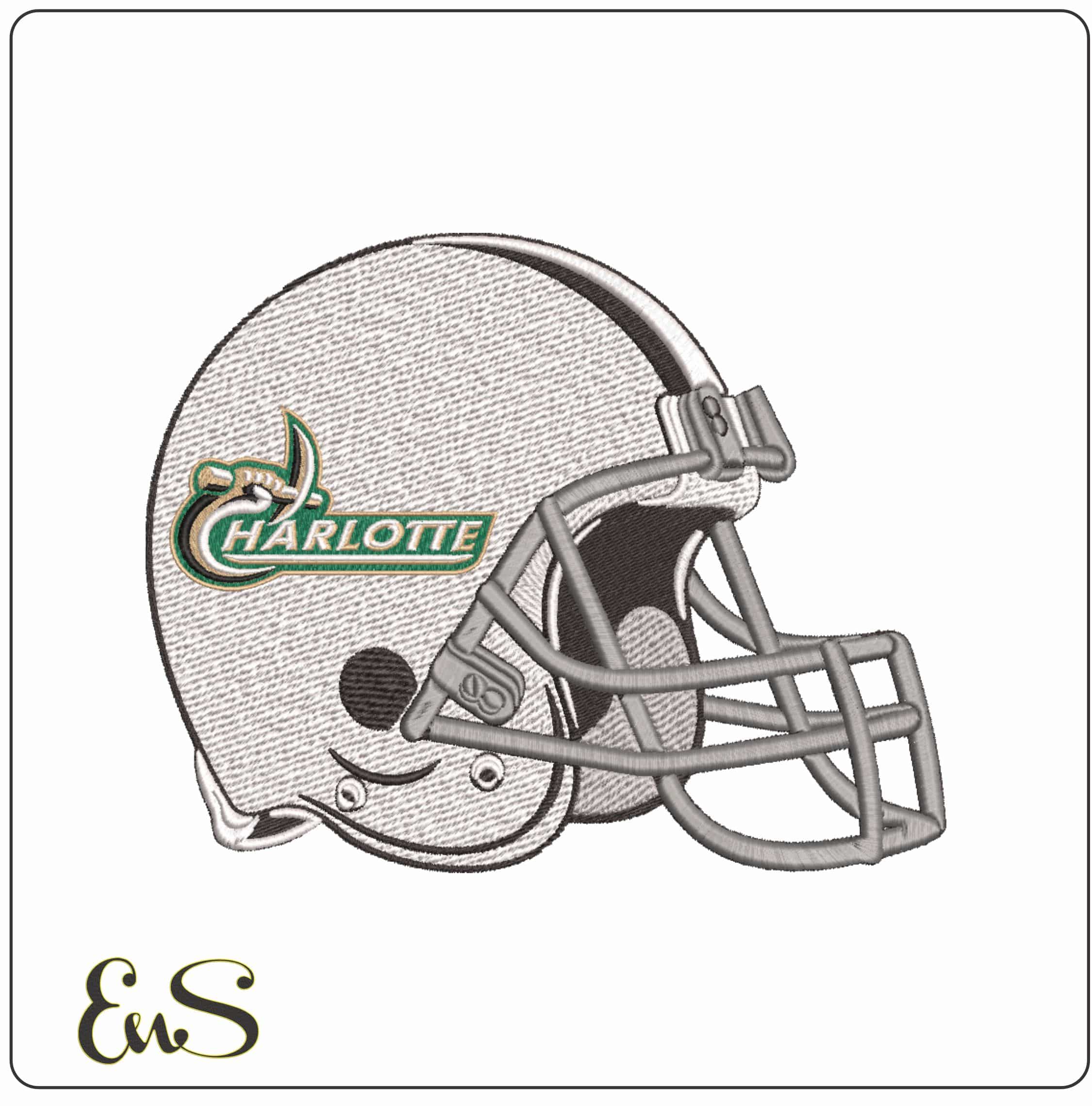 American Football Helmet Charlotte 49ers 2000 to 2006 University   - Elegant embroidery design file-instant download
