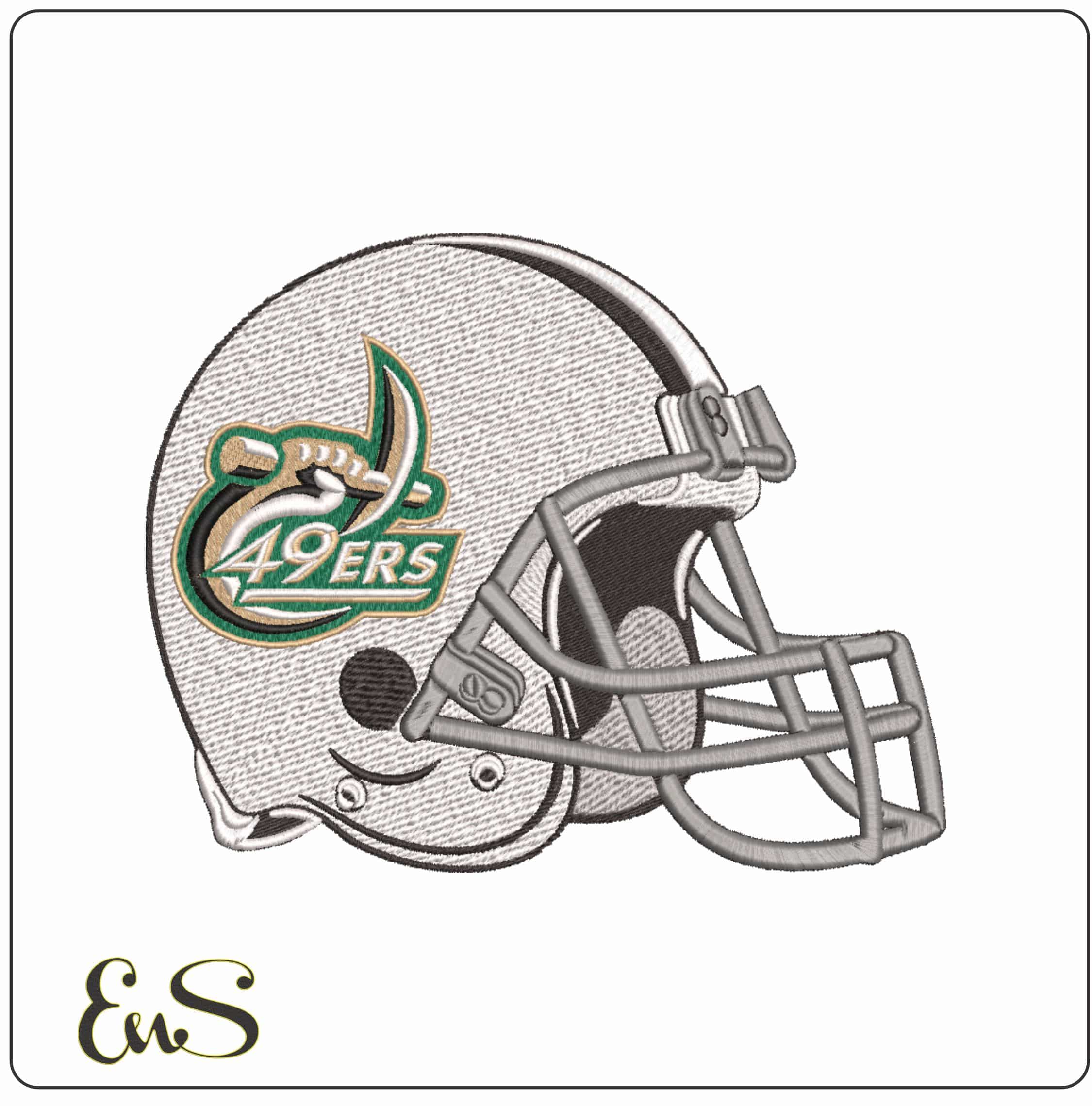 American Football Helmet Charlotte 49ers 2006 to 2020 University   - Elegant embroidery design file-instant download
