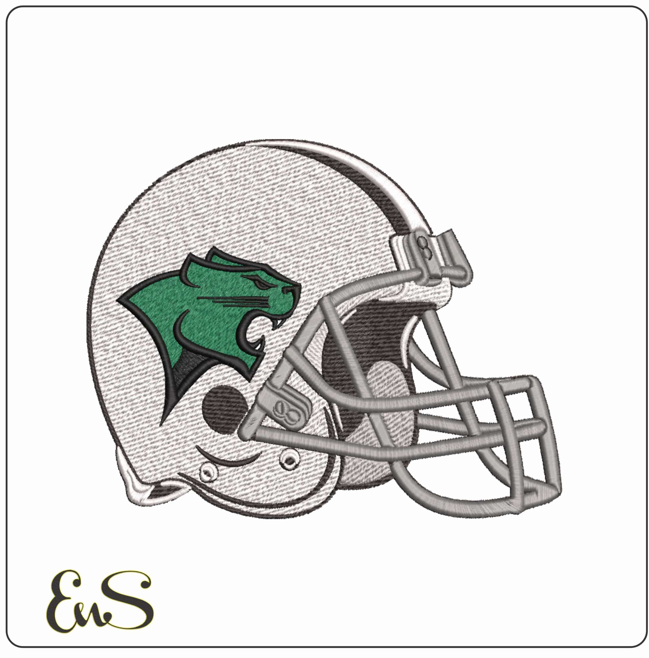 American Football Helmet Chicago State Cougars 2009 University - Elegant embroidery design file-instant download