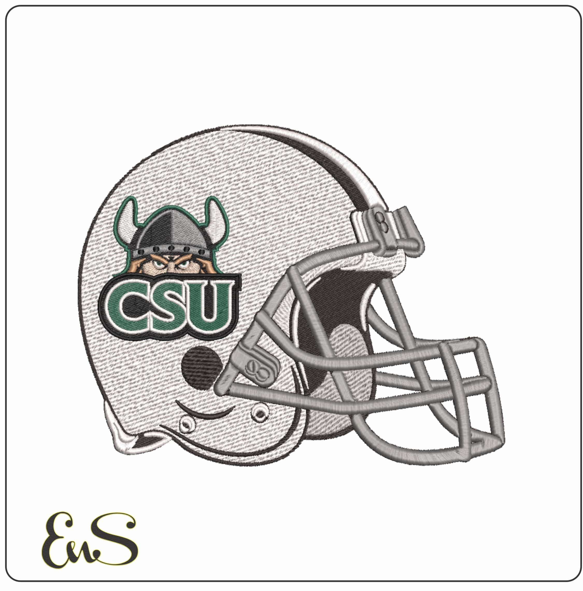 American Football Helmet Cleveland Vikings Alternative University - Elegant embroidery design file-instant download