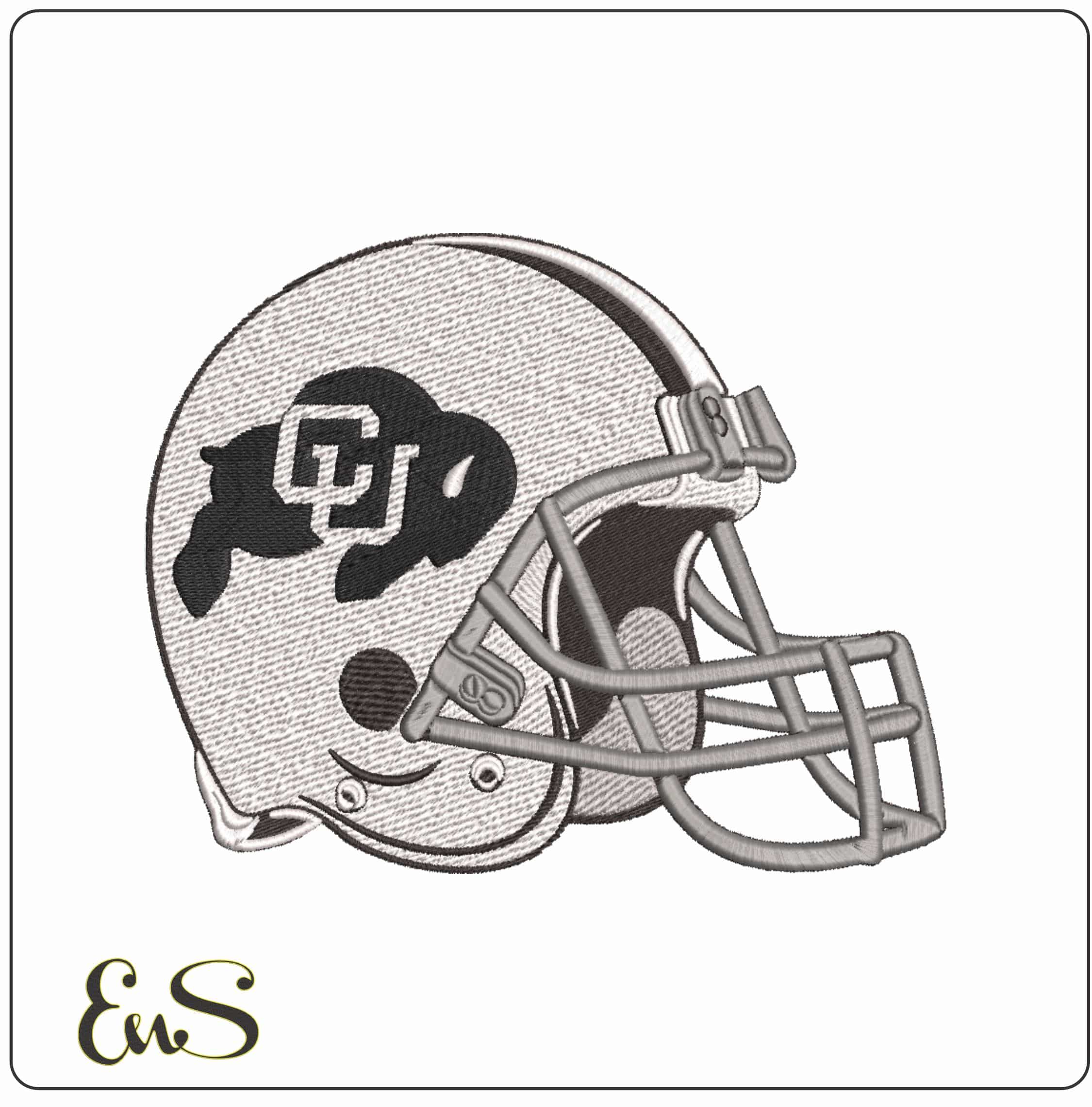 American Football Helmet Colorado Buffaloes University - Elegant embroidery design file-instant download