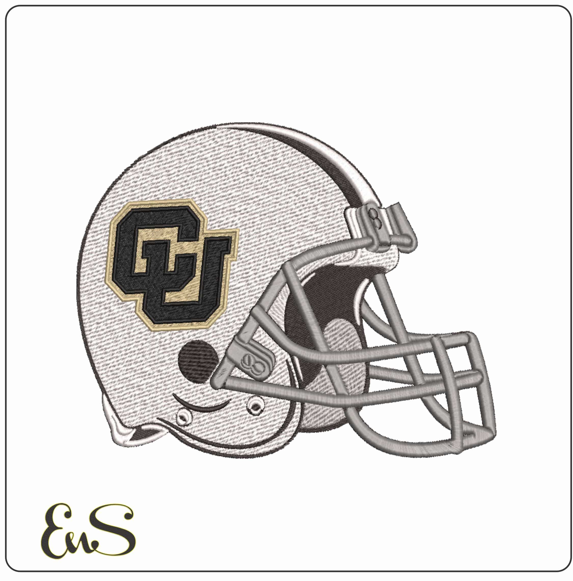 American Football Helmet Colorado Buffaloes Alternative University - Elegant embroidery design file-instant download