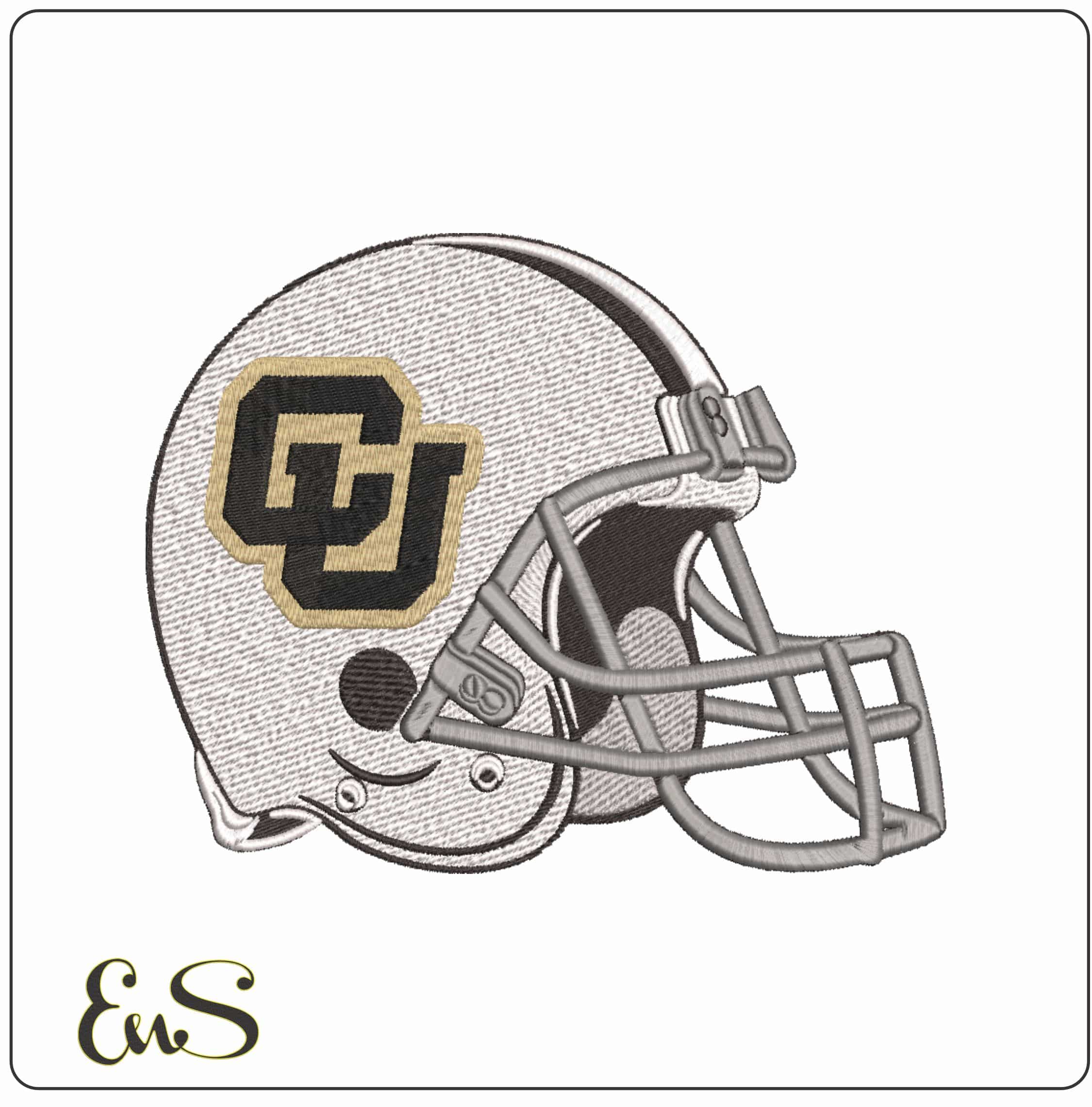 American Football Helmet Colorado Buffaloes Secondary University - Elegant embroidery design file-instant download